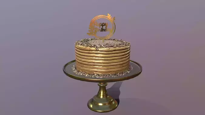 Elegant Golden Birthday Cake