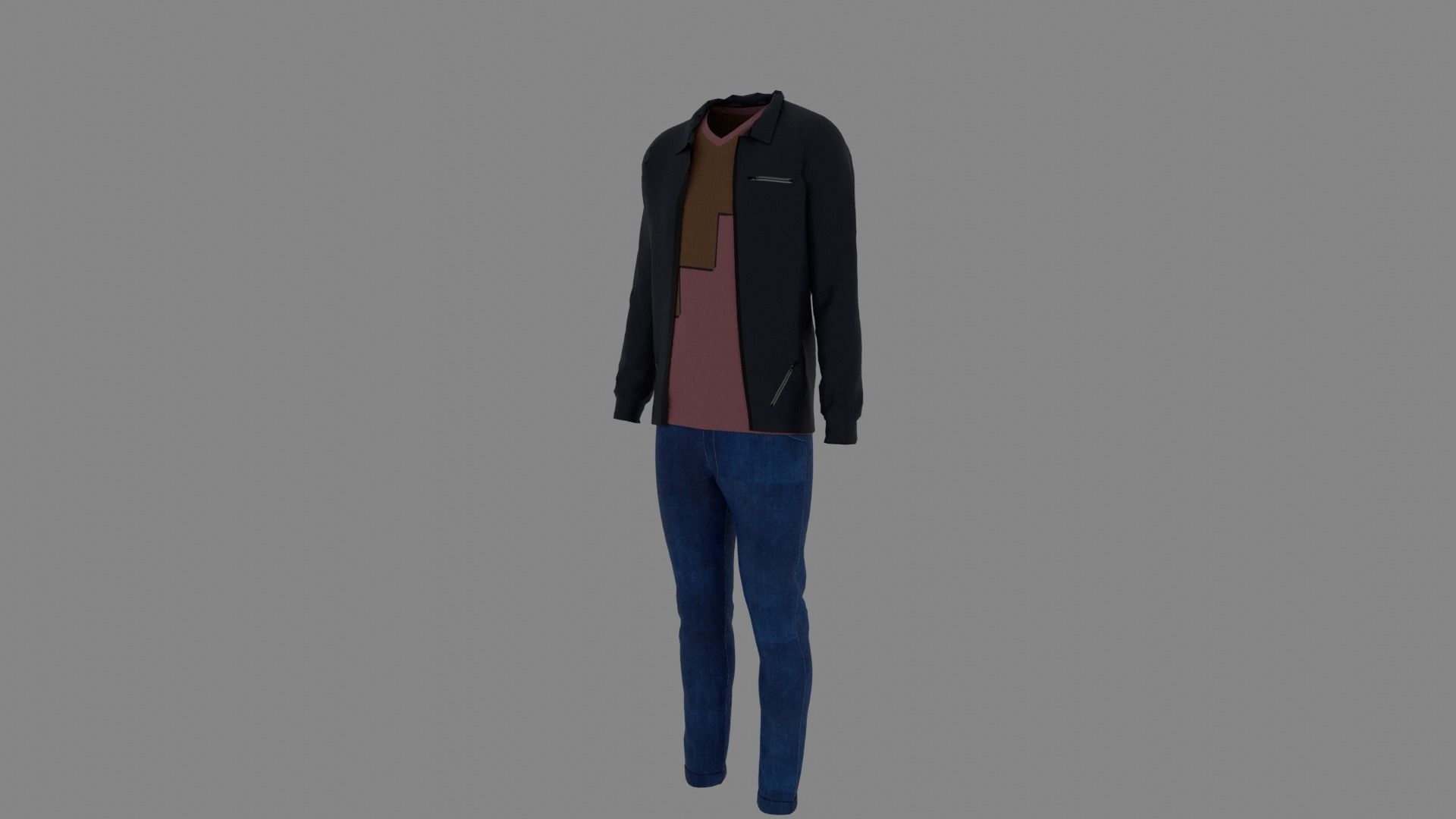 Man Clothes Low-poly 3D model_1