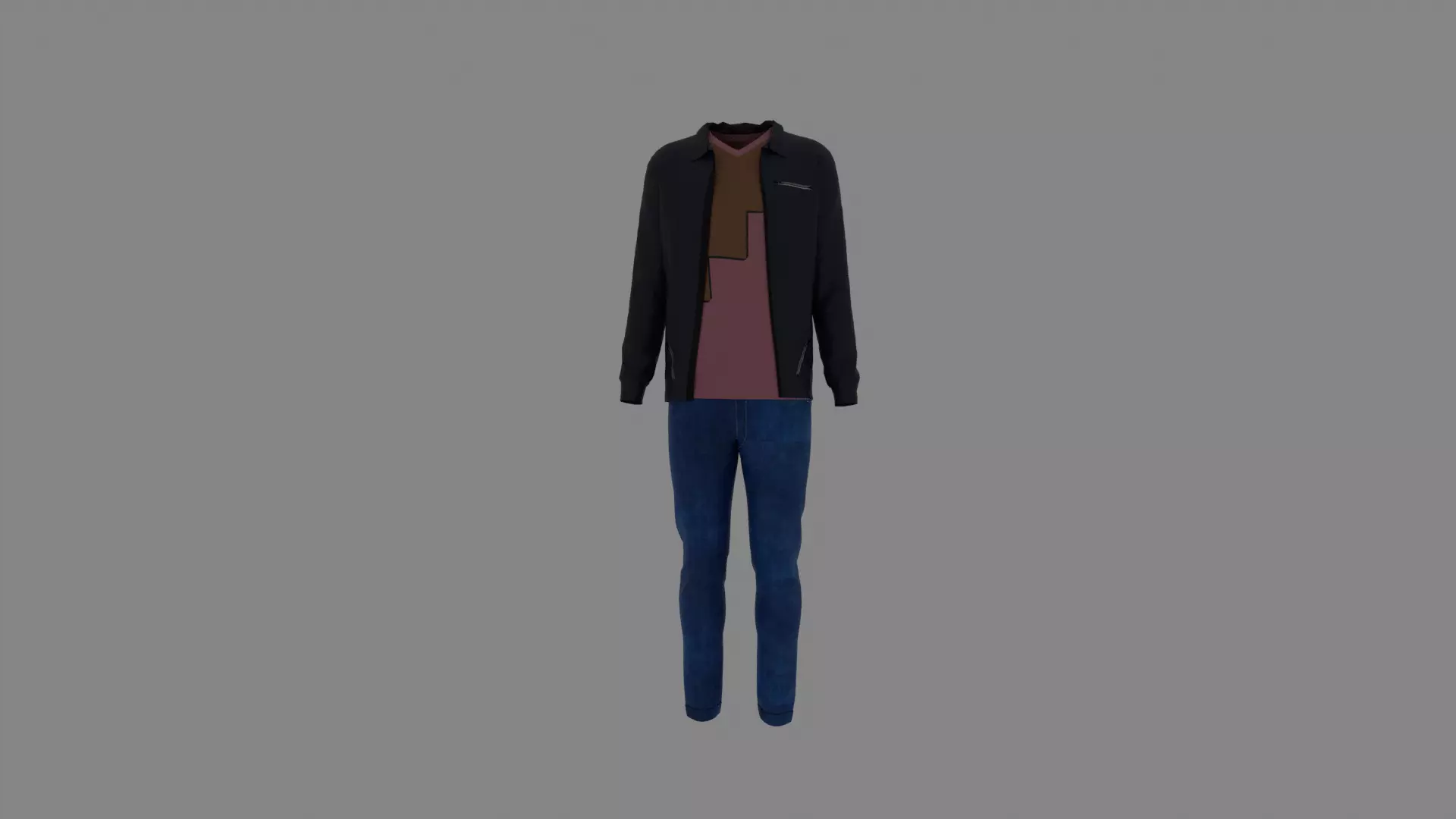 Man Clothes Low-poly 3D model_0