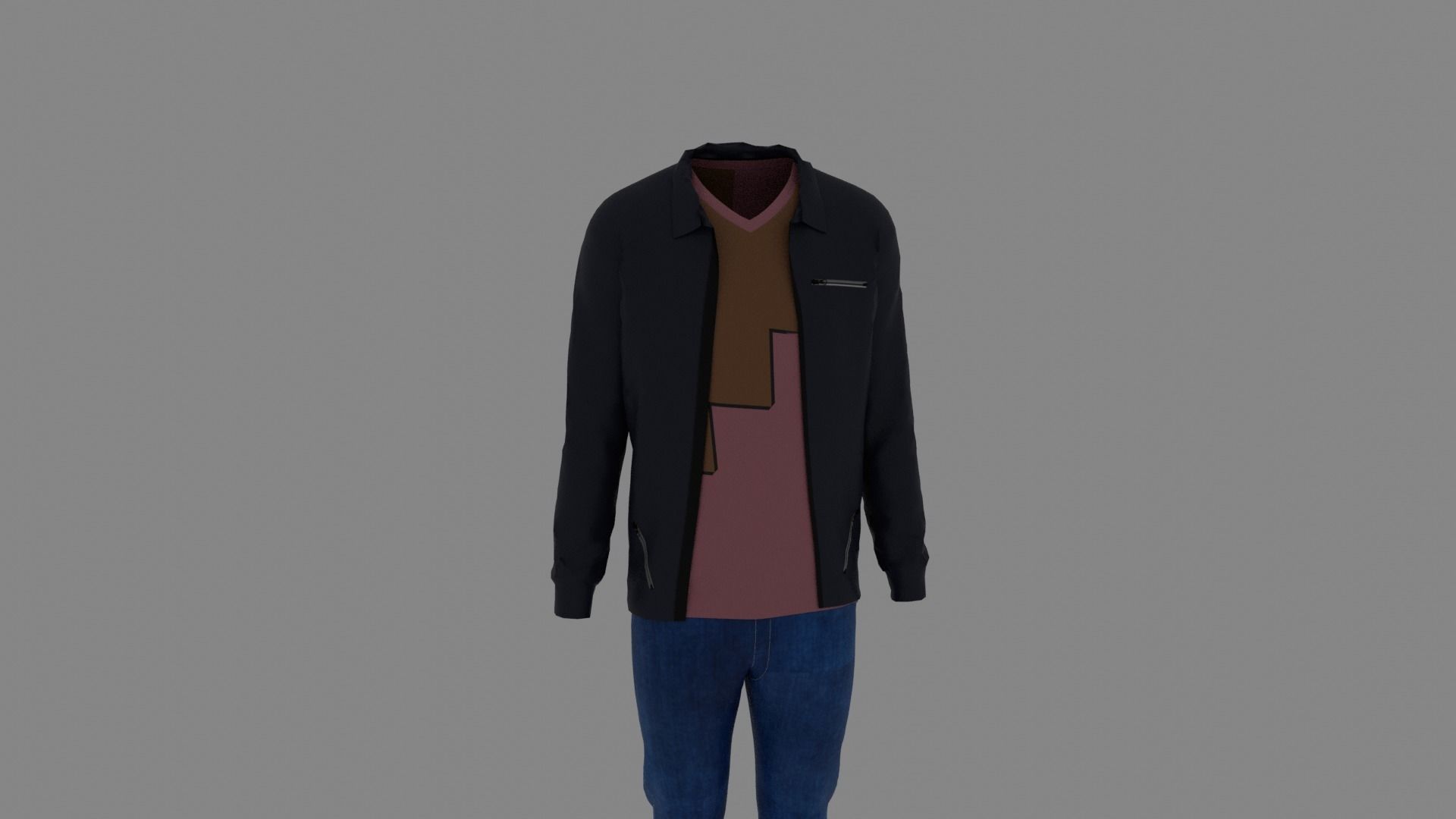 Man Clothes Low-poly 3D model_6