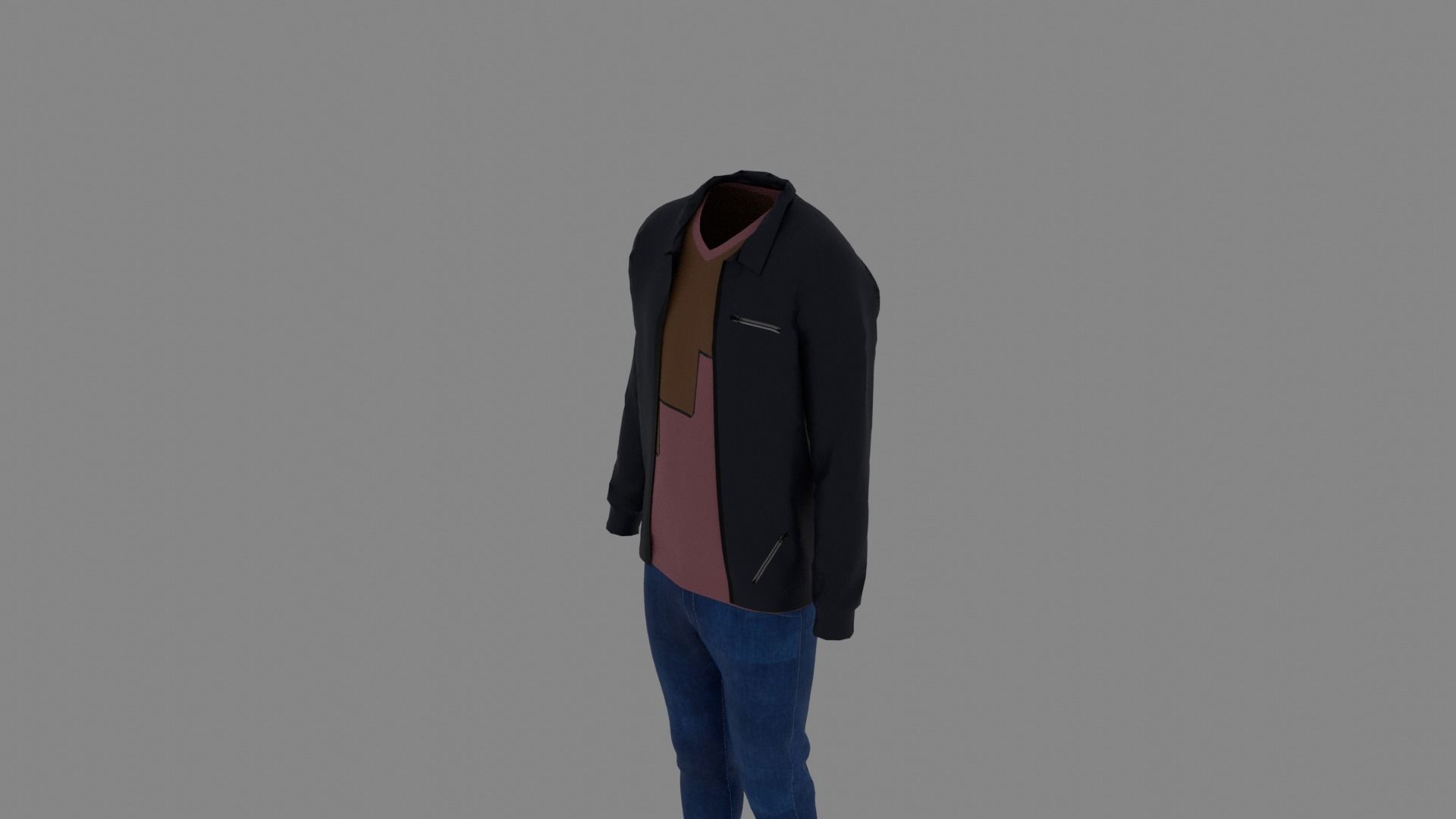 Man Clothes Low-poly 3D model_4