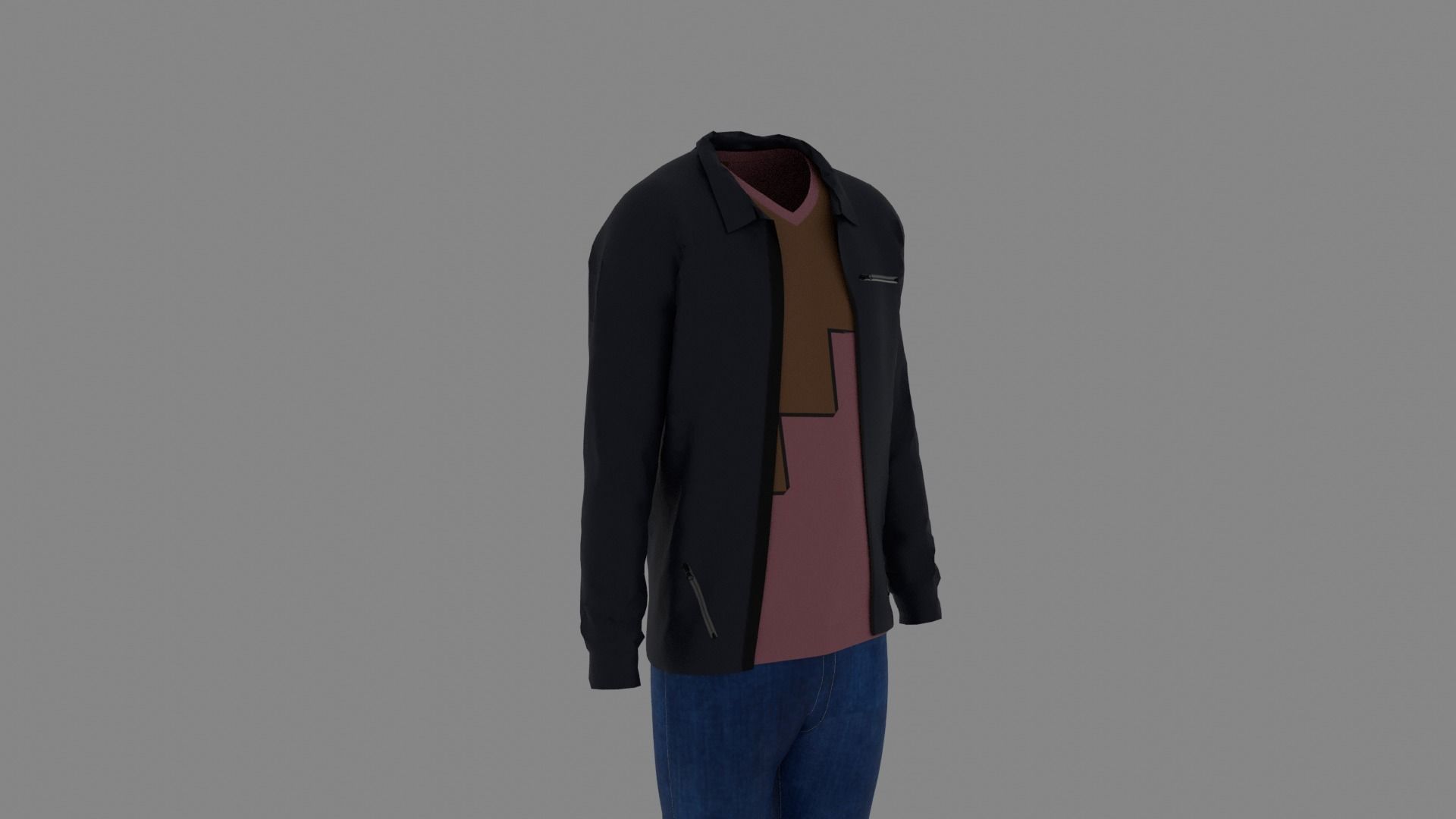 Man Clothes Low-poly 3D model_2