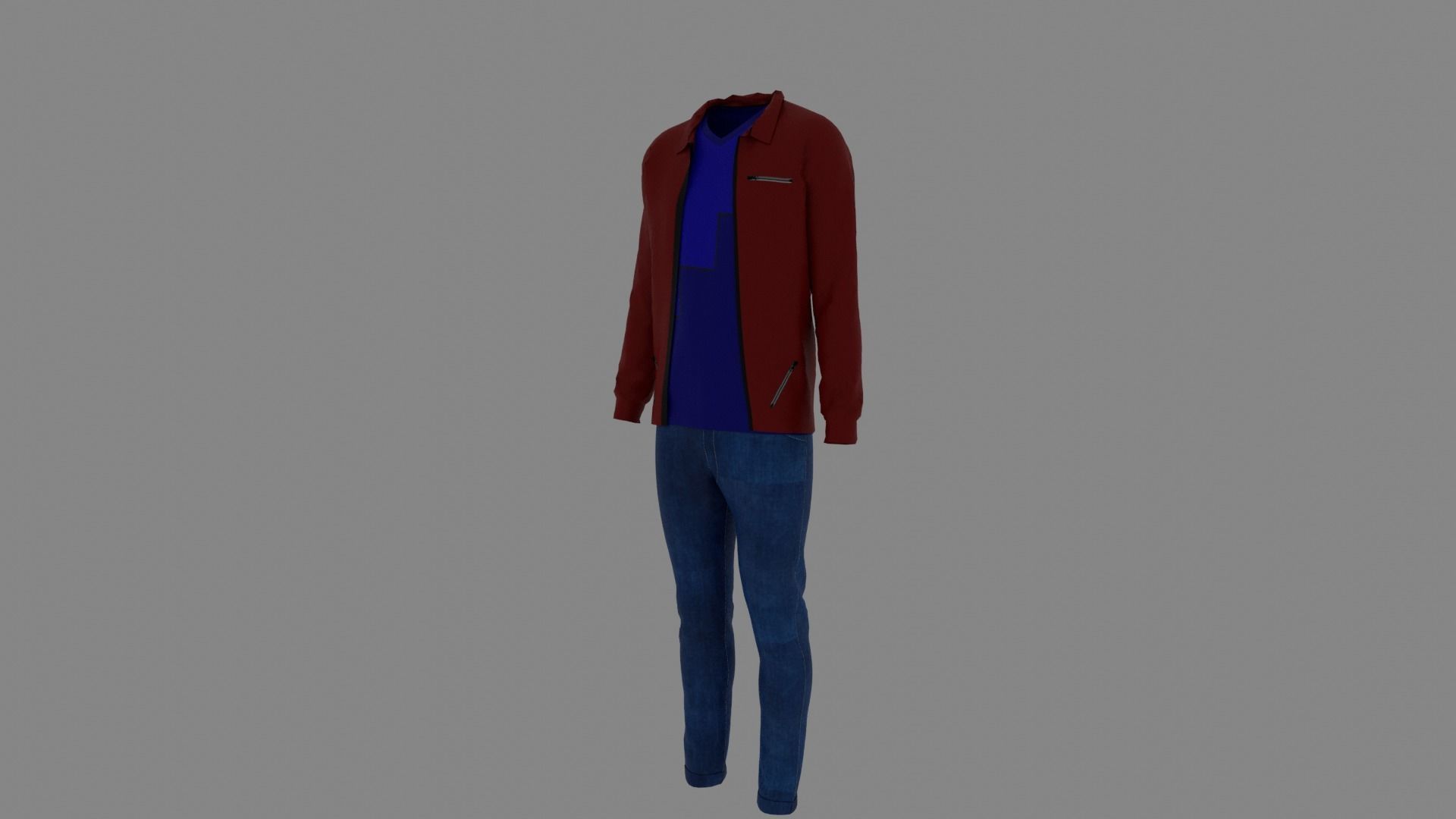 Man Clothes Low-poly 3D model_1