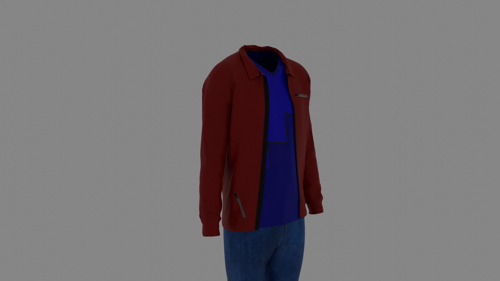 Man Clothes Low-poly 3D model_2
