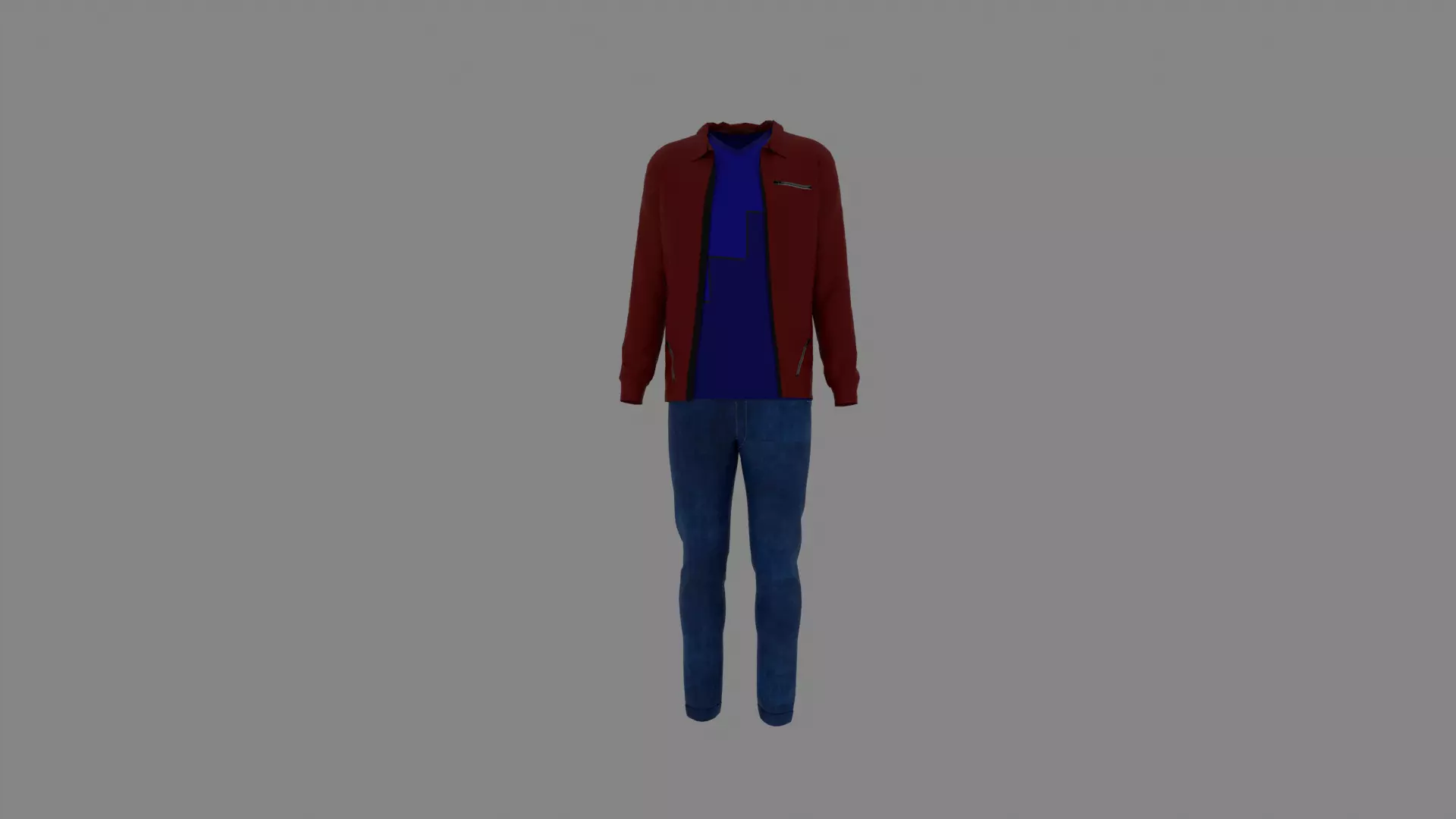 Man Clothes Low-poly 3D model_0