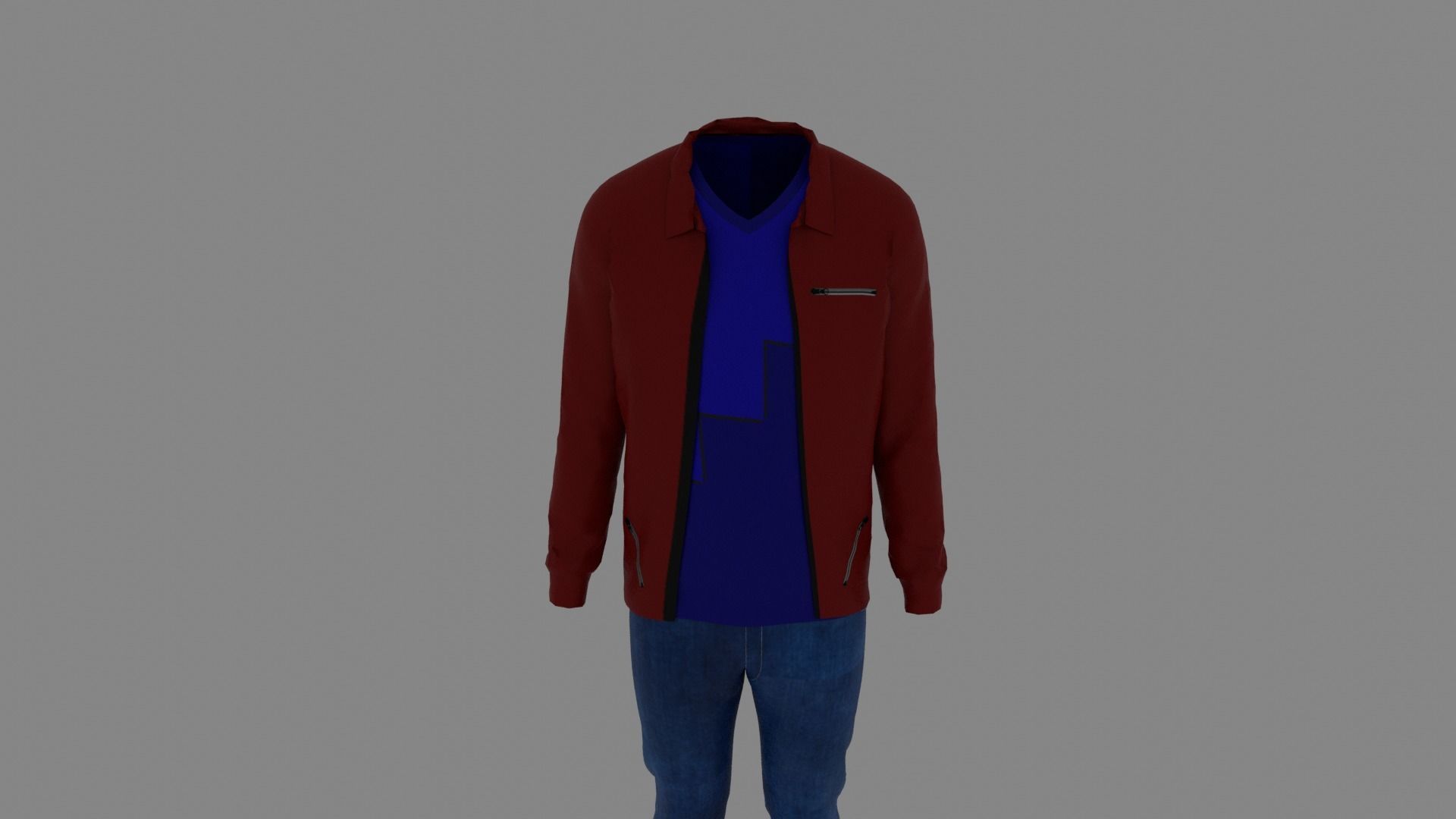 Man Clothes Low-poly 3D model_3