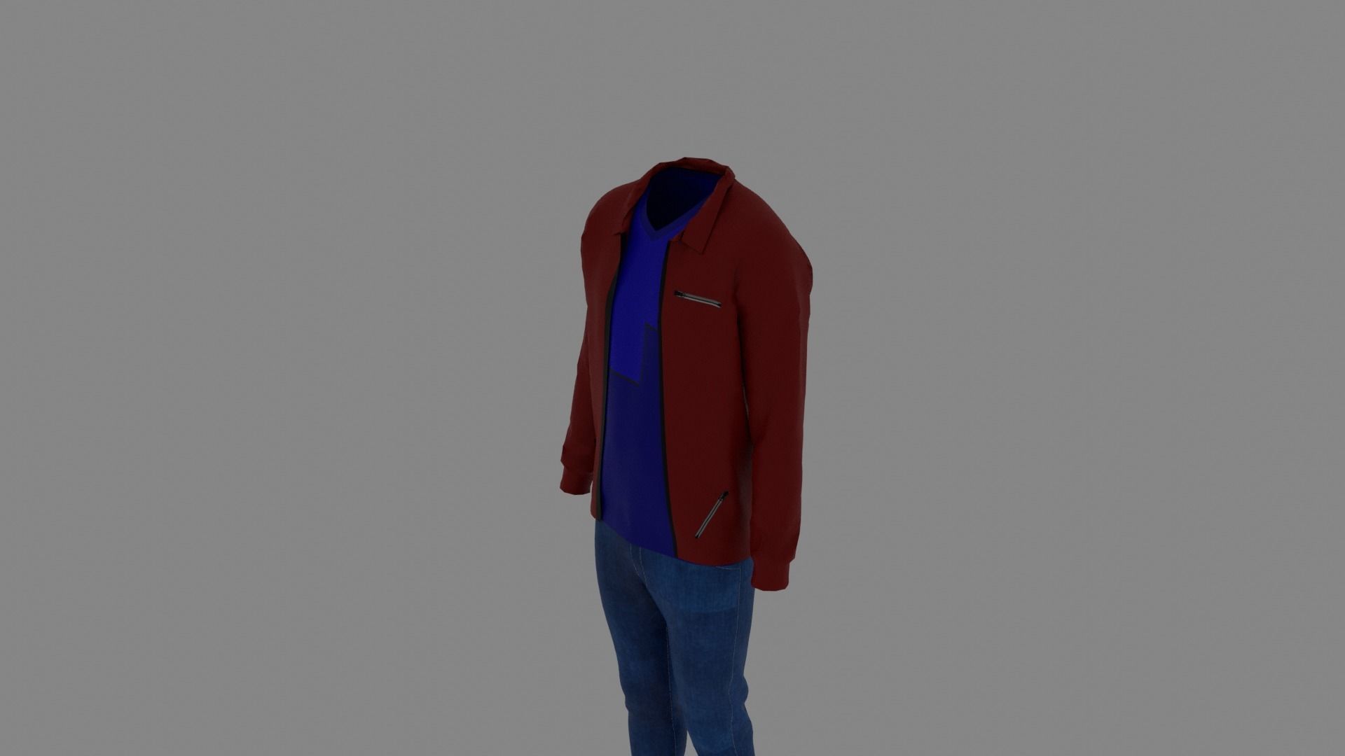 Man Clothes Low-poly 3D model_4