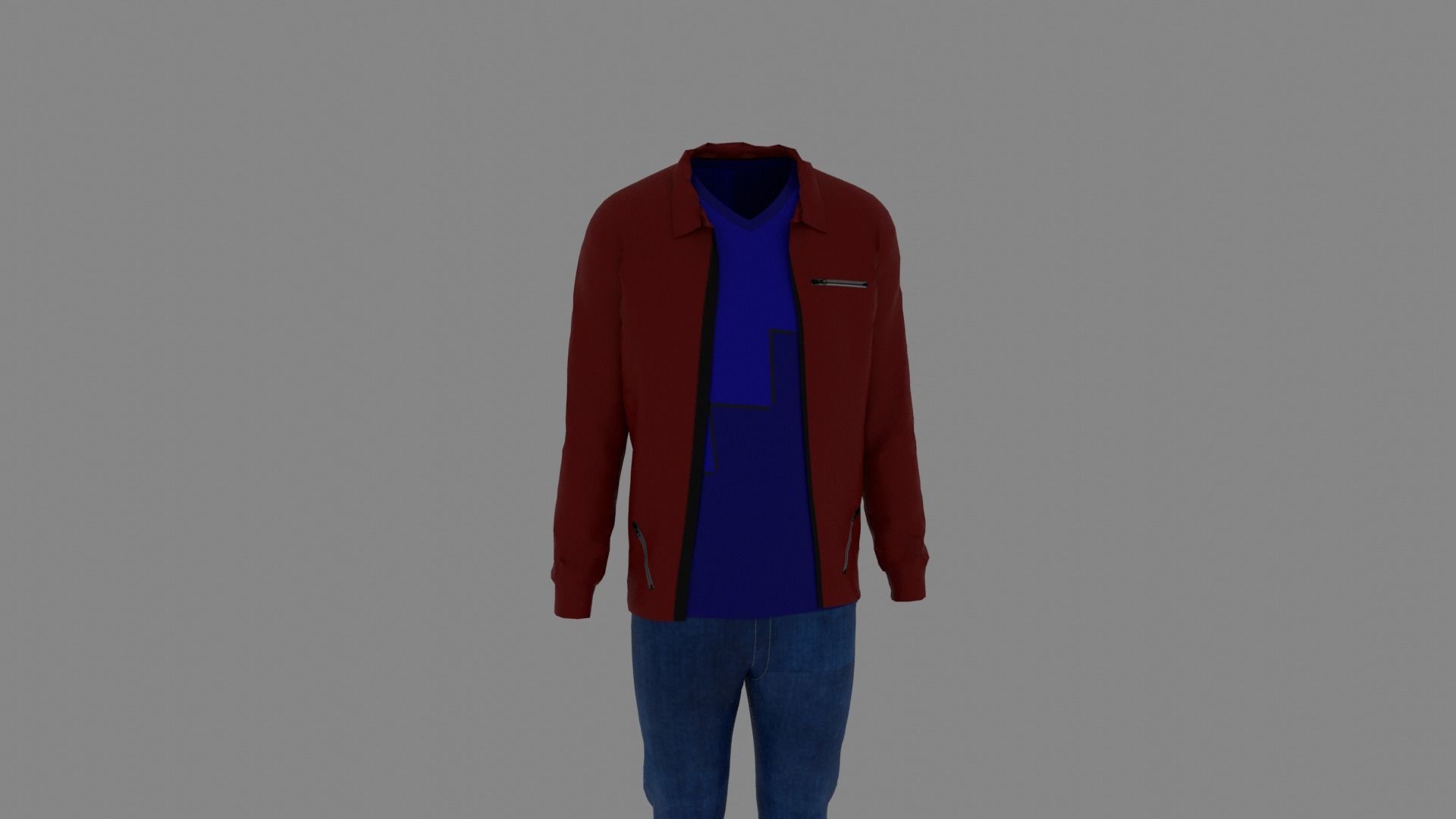 Man Clothes Low-poly 3D model_6