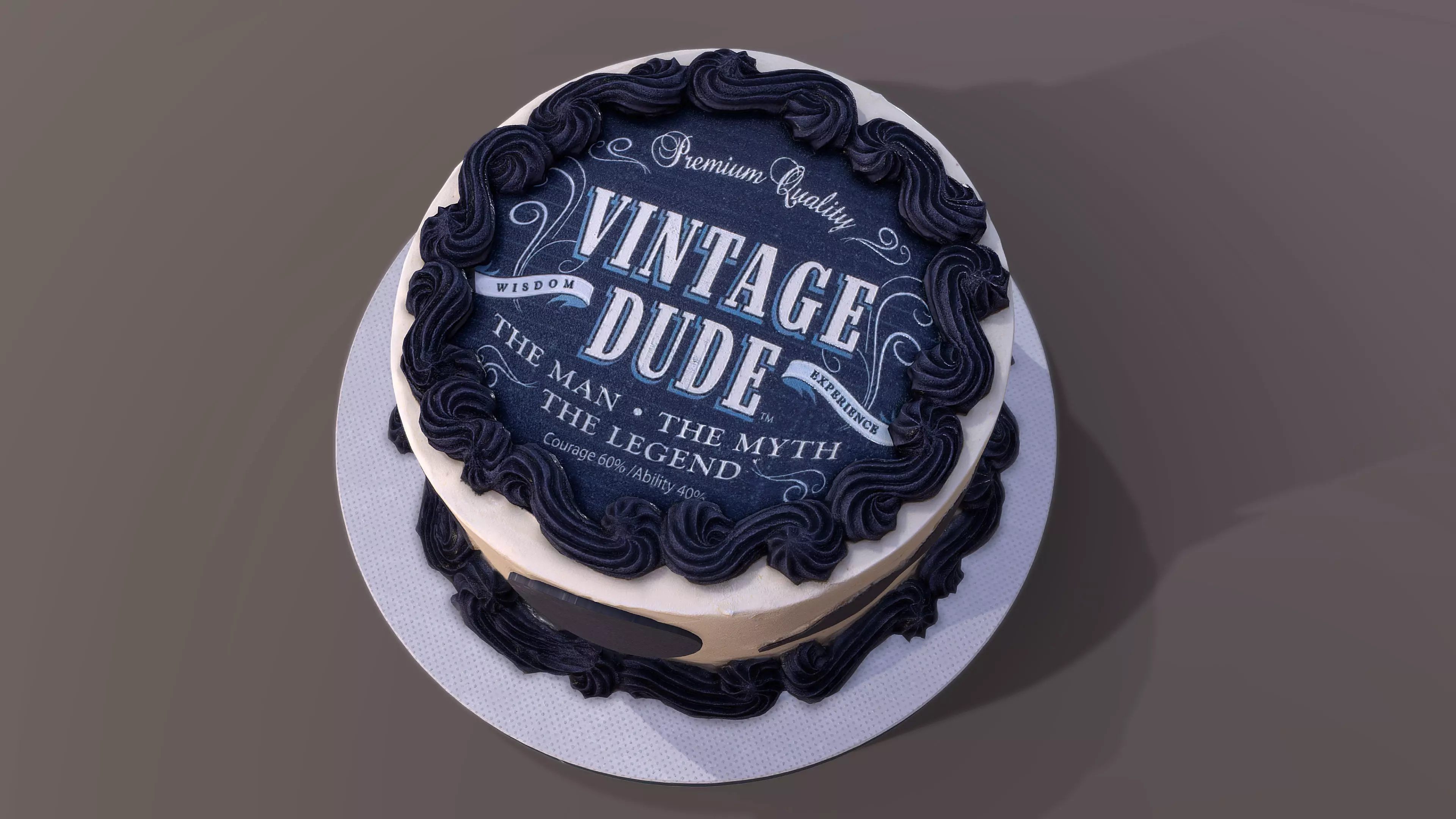 Vintage Dude Cake Low-poly 3D model