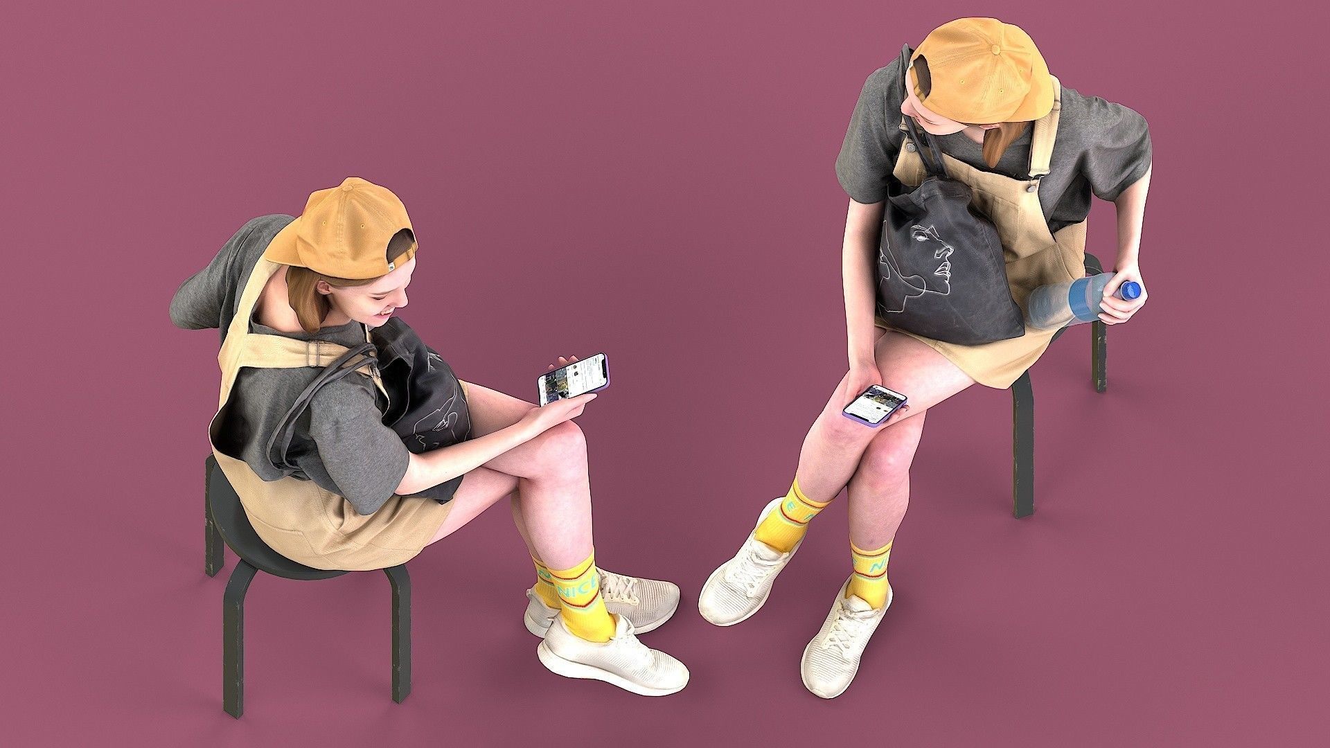 Smiling Girl 3D model_4