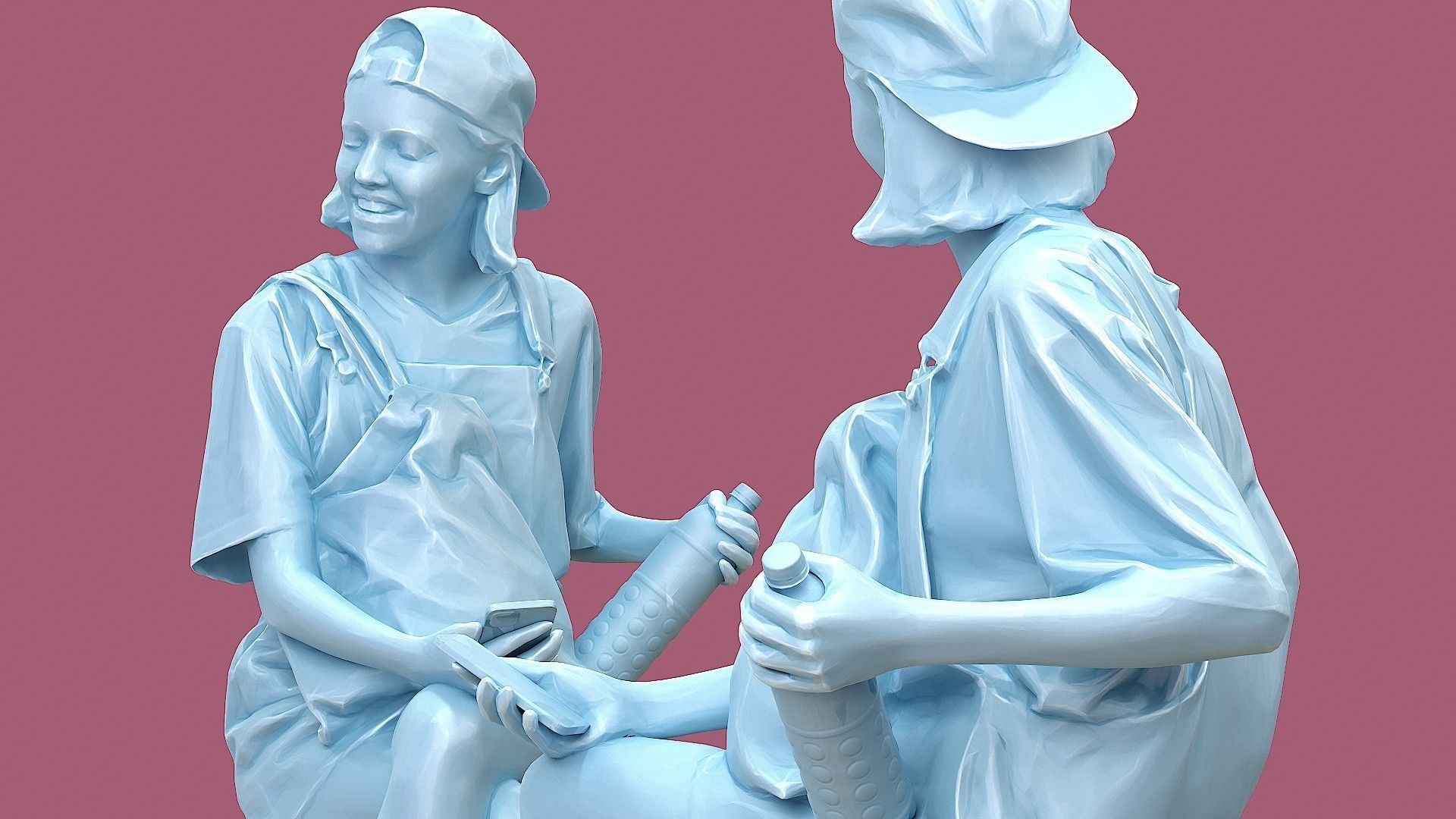 Smiling Girl 3D model_9
