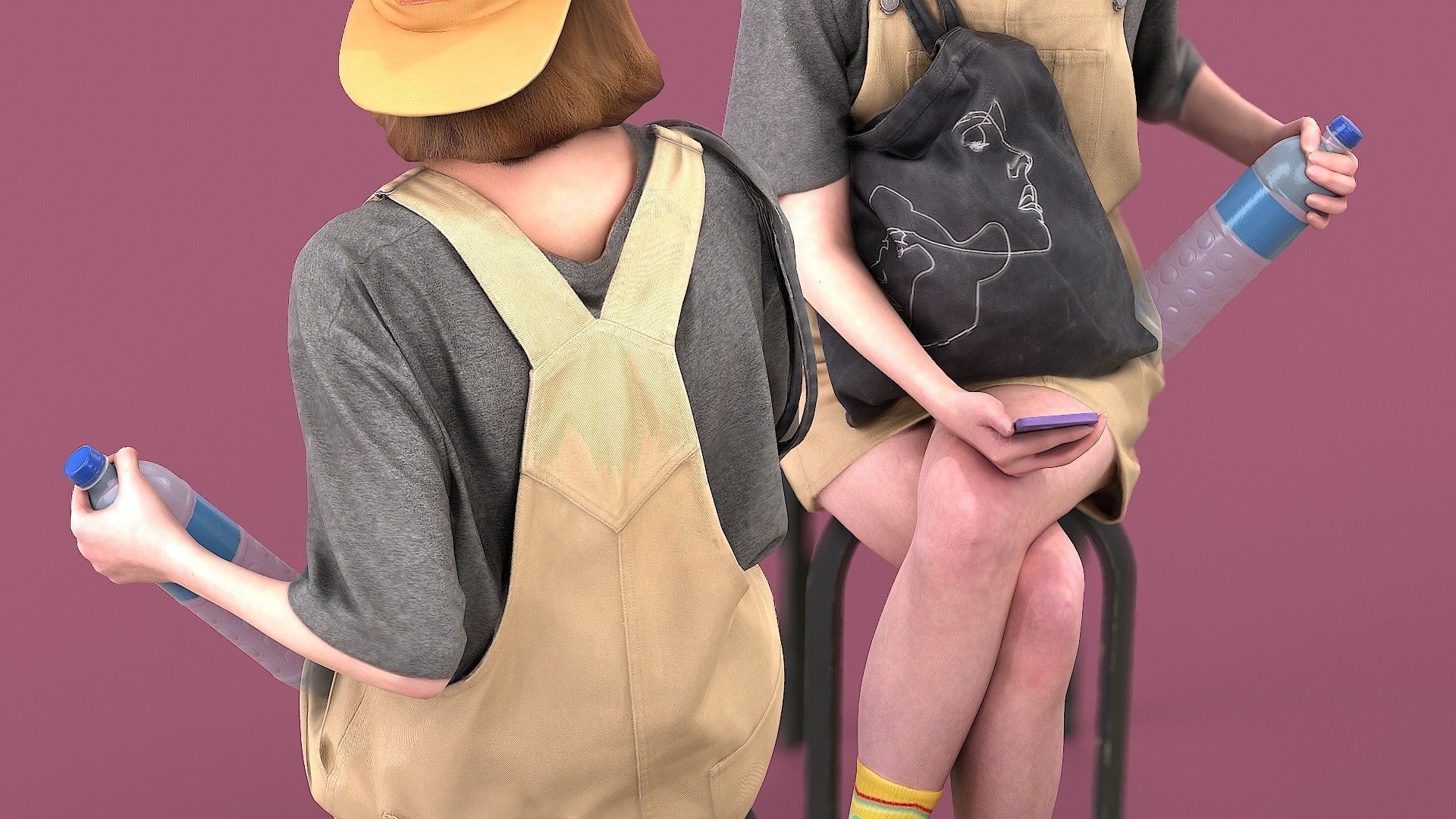 Smiling Girl 3D model_12