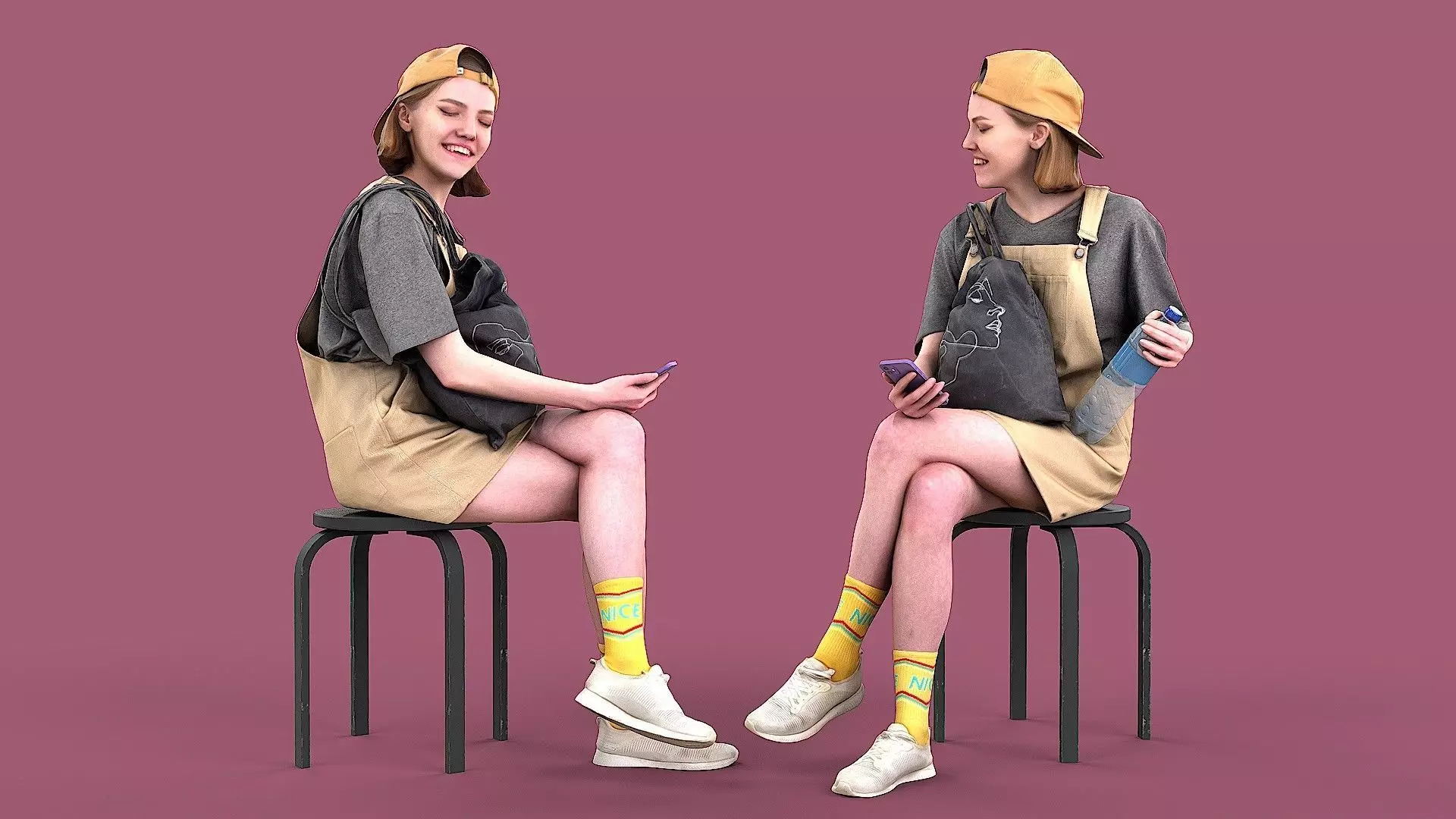 Smiling Girl 3D model_0