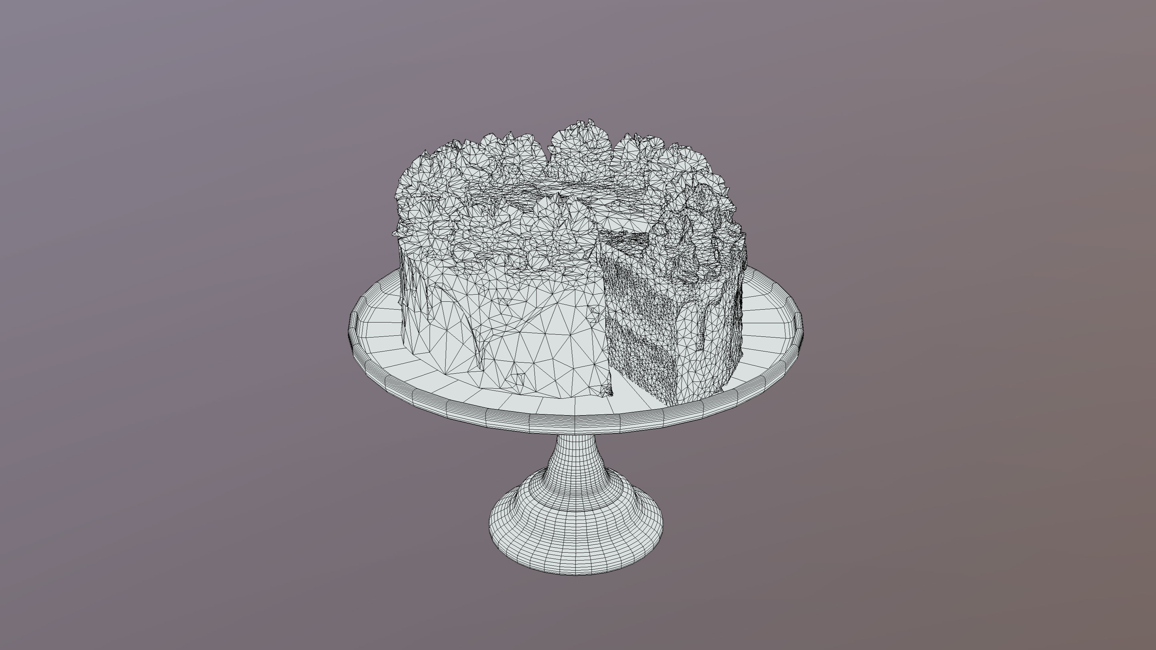 Sliced Red Velvet Gateau Low-poly 3D model_6