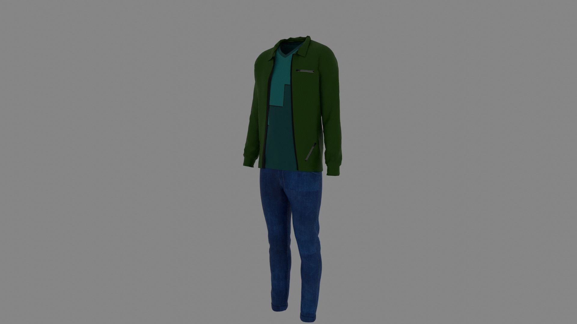 Man Clothes Low-poly 3D model_1