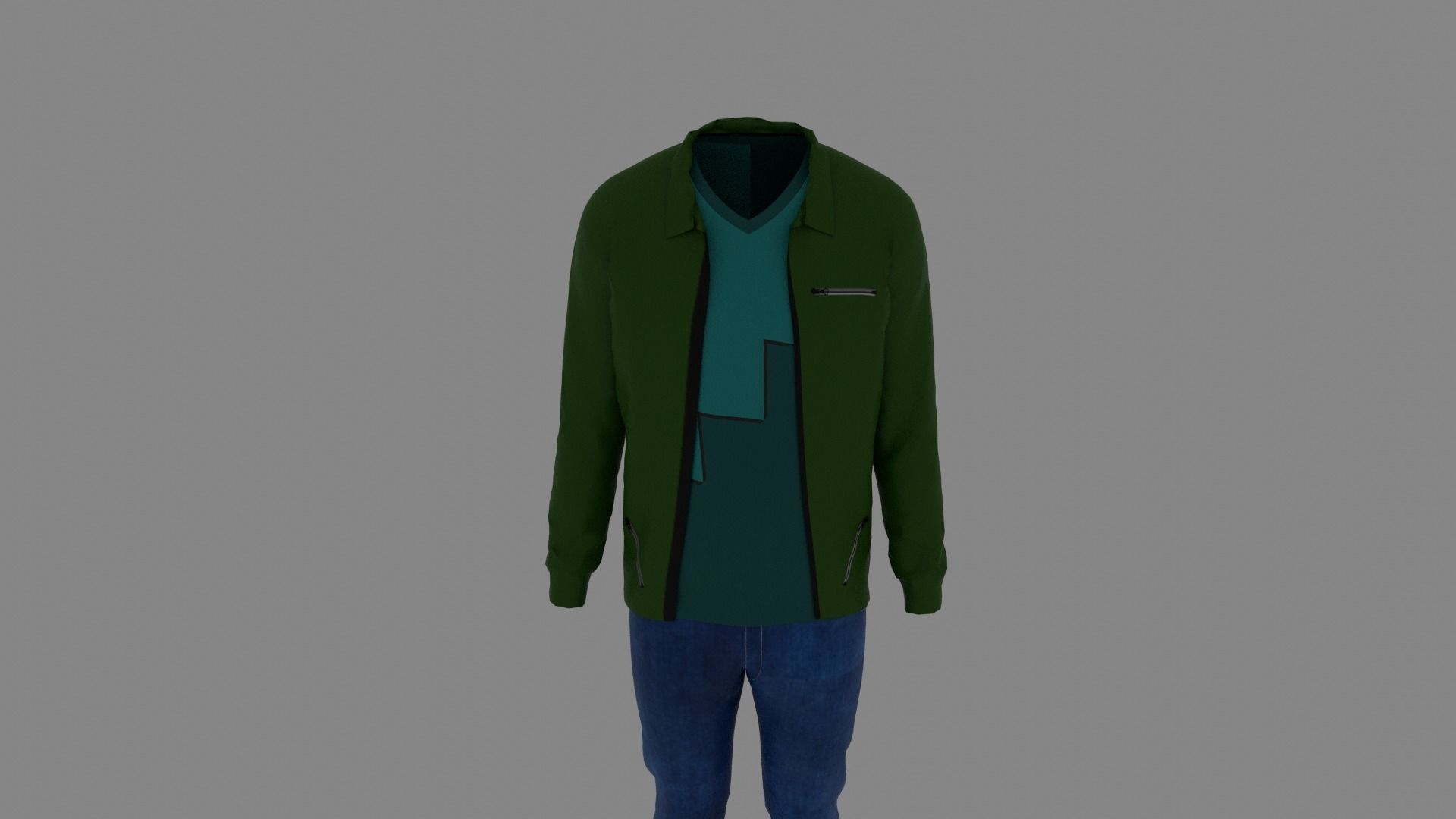 Man Clothes Low-poly 3D model_3