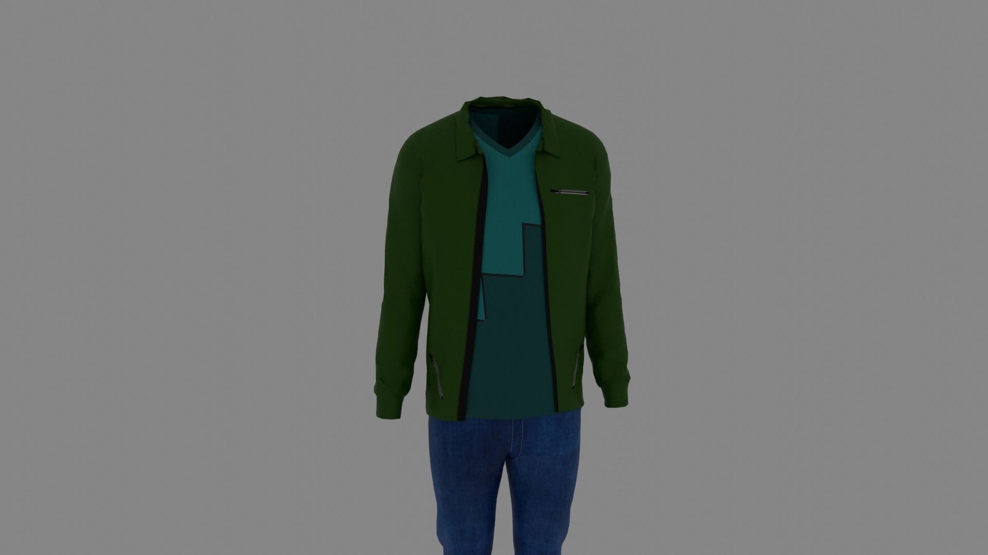 Man Clothes Low-poly 3D model_6