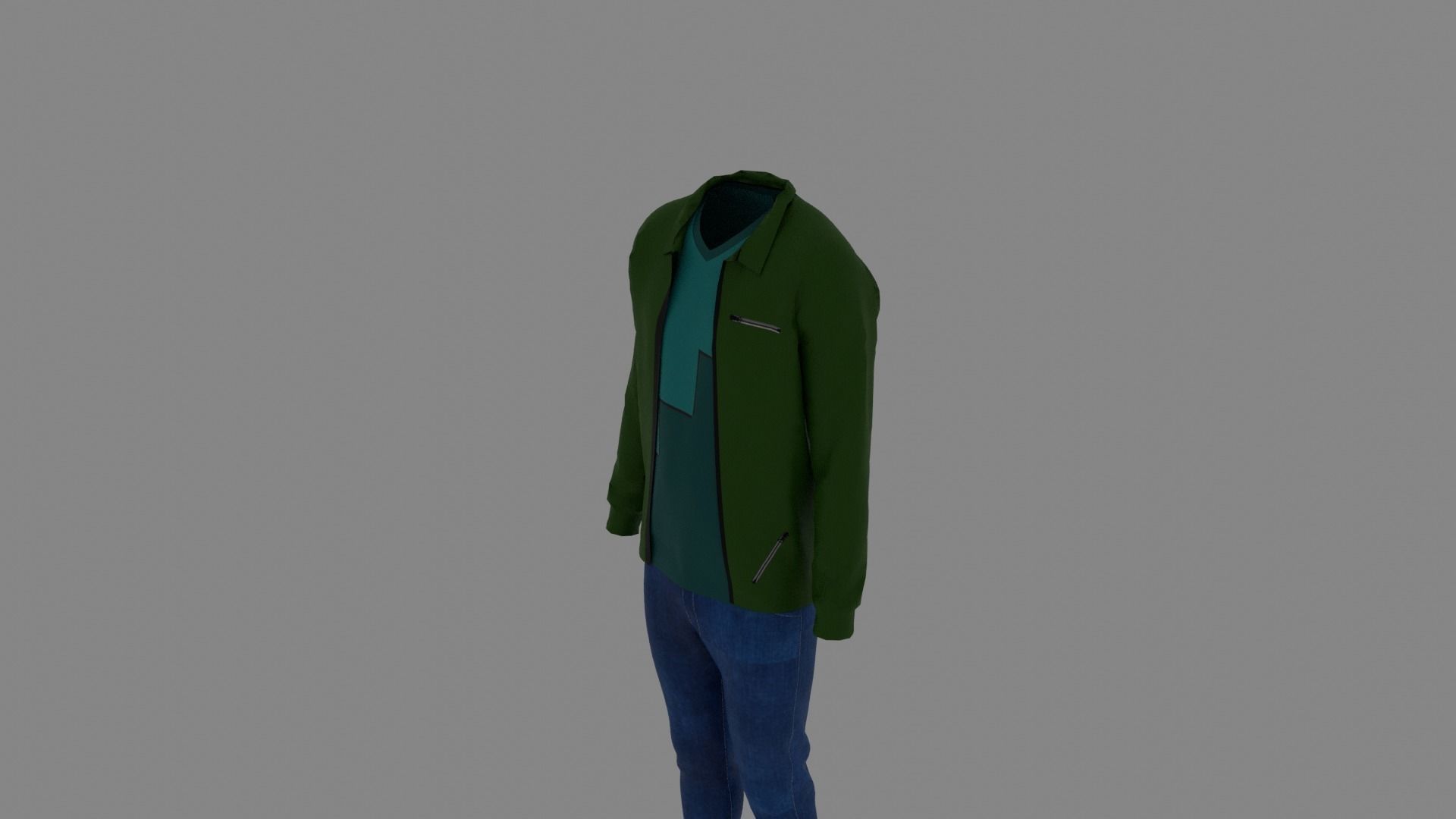 Man Clothes Low-poly 3D model_4