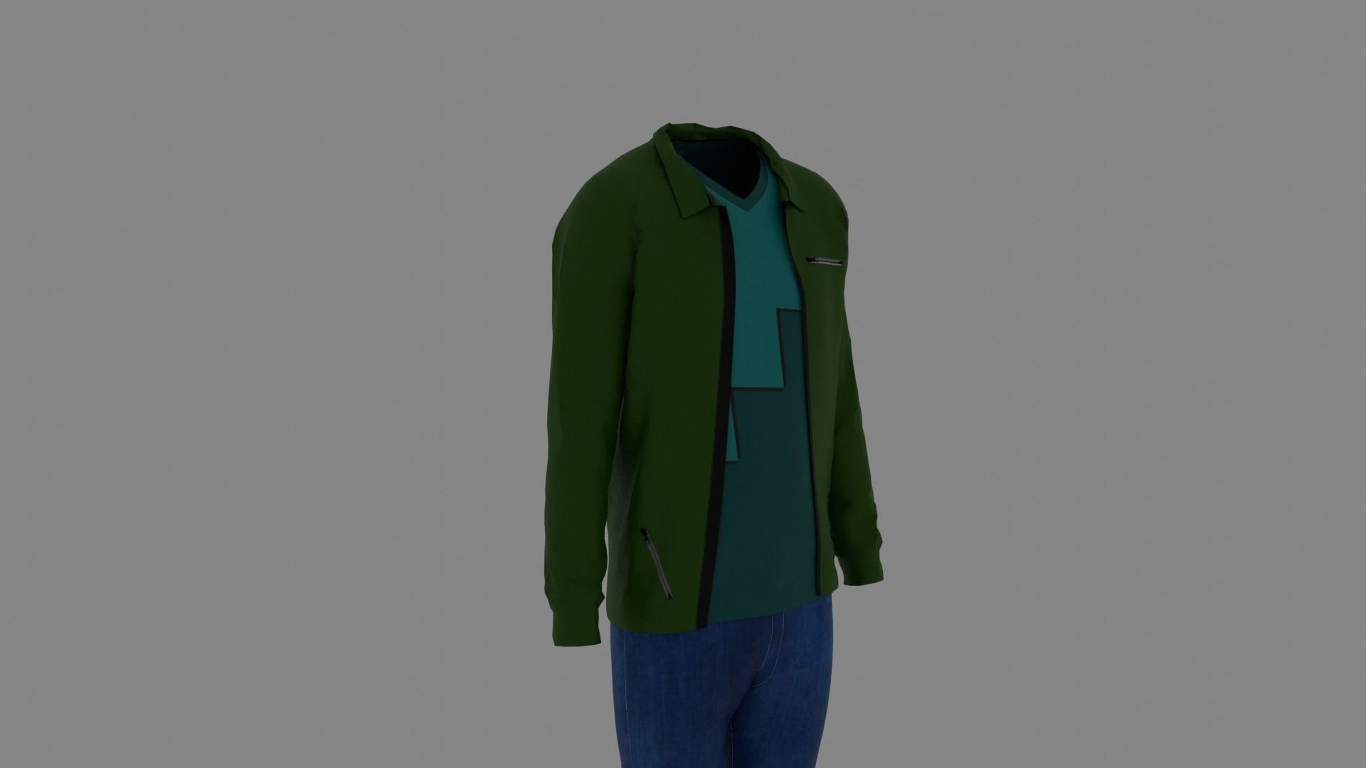 Man Clothes Low-poly 3D model_2