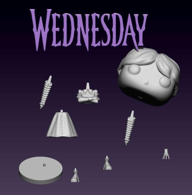 Wednesday Addams - Funko Pop - Fanart 3D print model_4