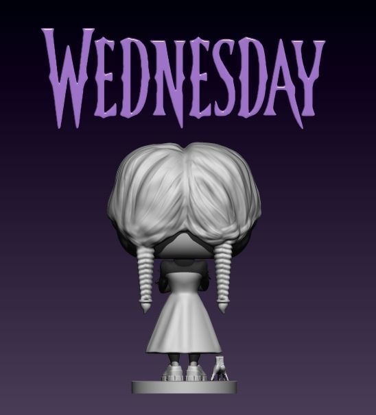 Wednesday Addams - Funko Pop - Fanart 3D print model_3
