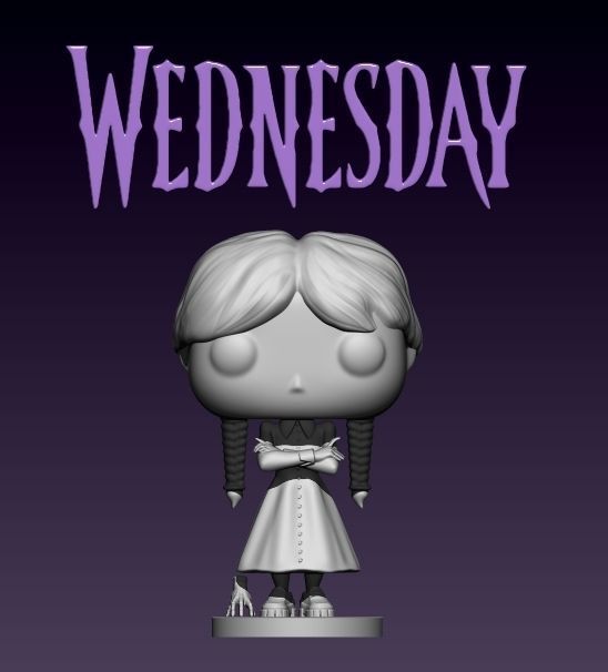 Wednesday Addams - Funko Pop - Fanart 3D print model_1
