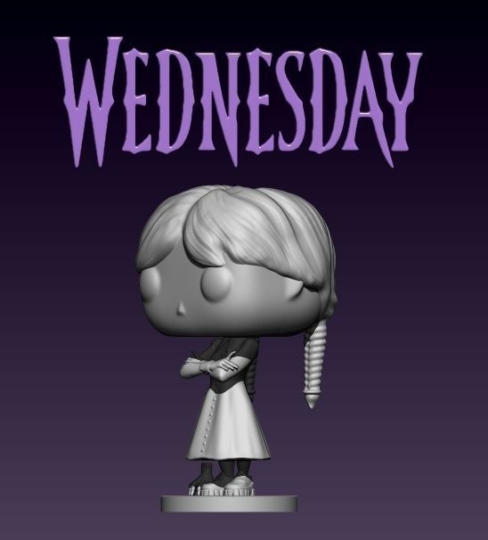 Wednesday Addams - Funko Pop - Fanart 3D print model_2