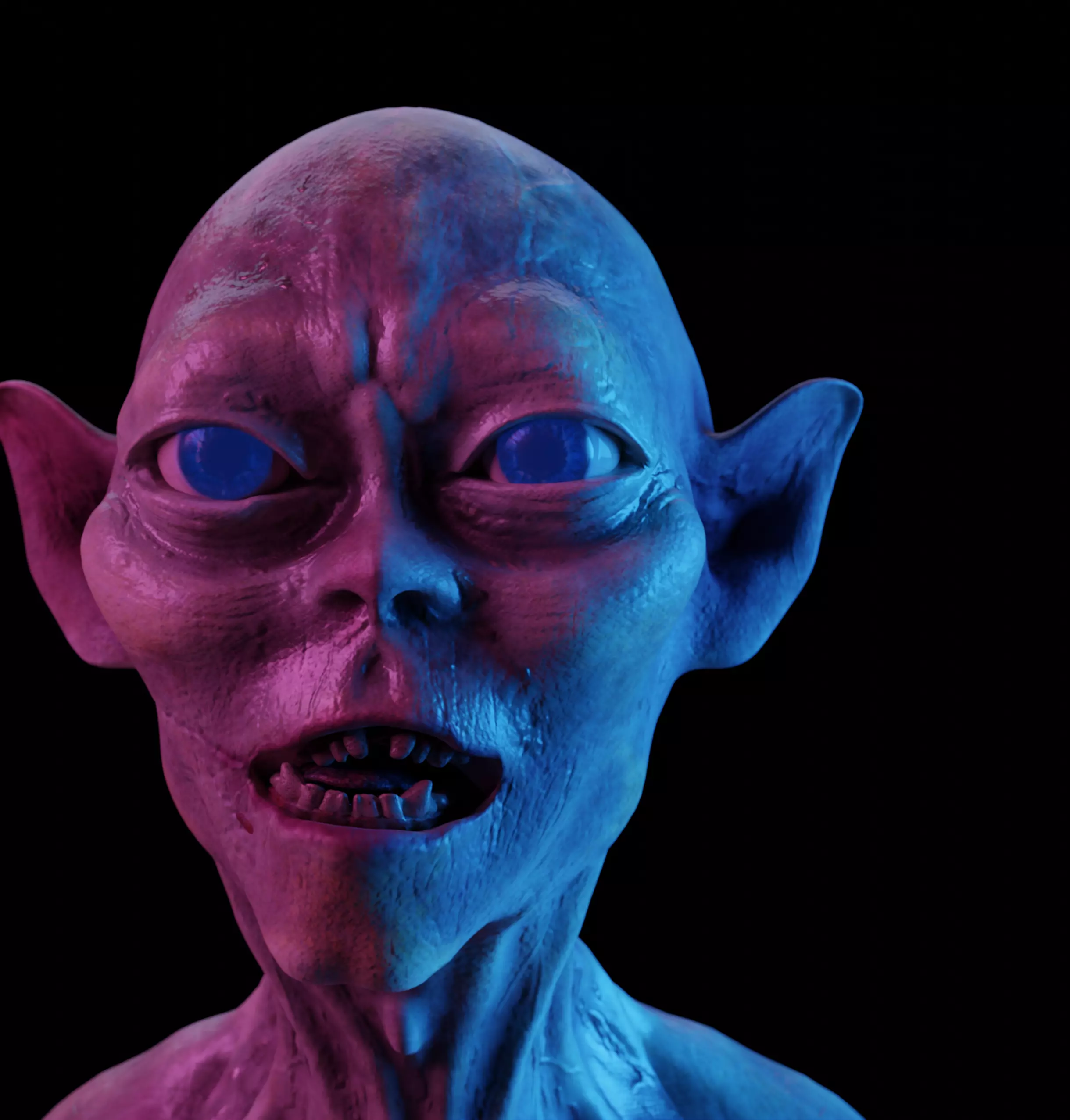 3d Model Gnom Smigol Creature Character Rigged PBR 3D model