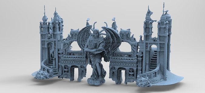 Ancient temple Stone temple Front  3D model