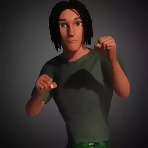 Army Cartoon Military African Boy Character 