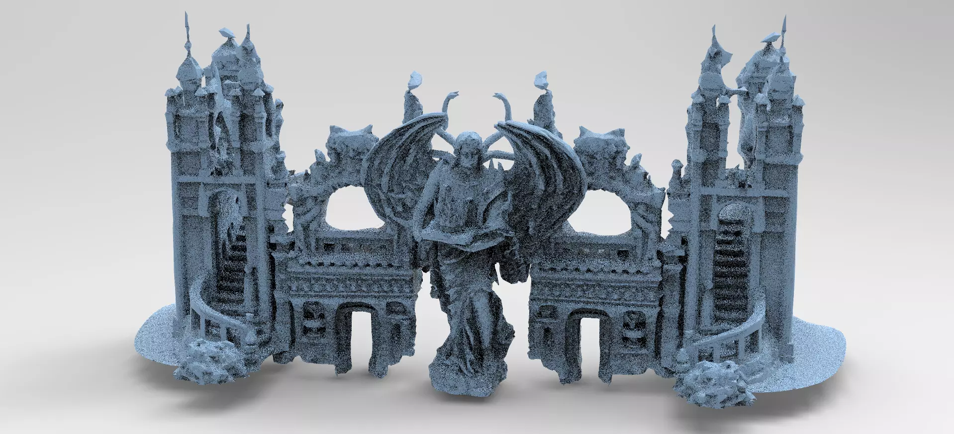 Ancient temple Stone temple Front 2 Low poly Low-poly 3D model