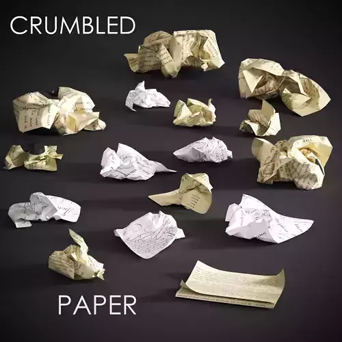 Crumpled paper Low-poly 3D model