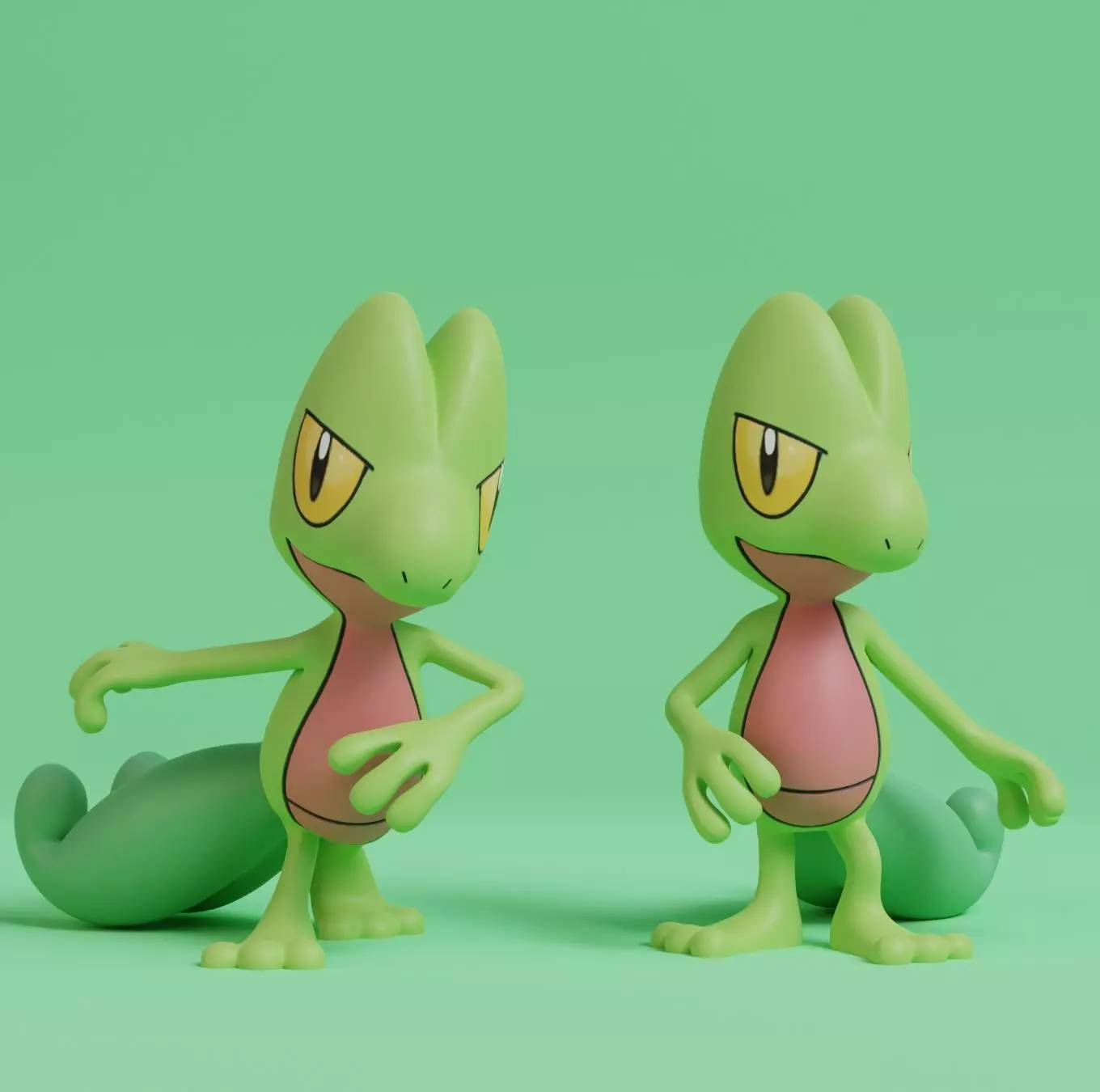 Pokemon - Treecko with 2 poses 3D print model_0