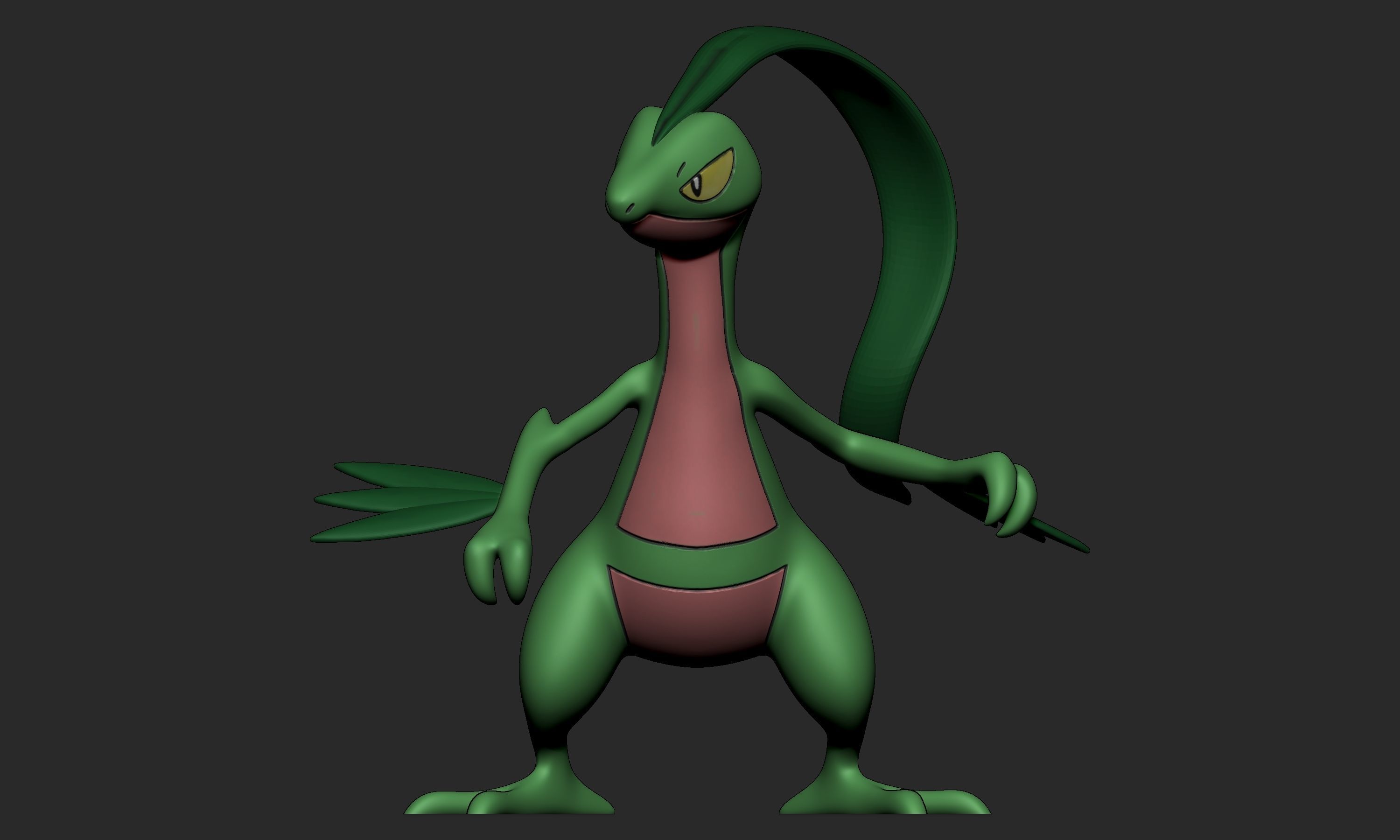 Pokemon - Grovyle with 2 poses 3D print model_5