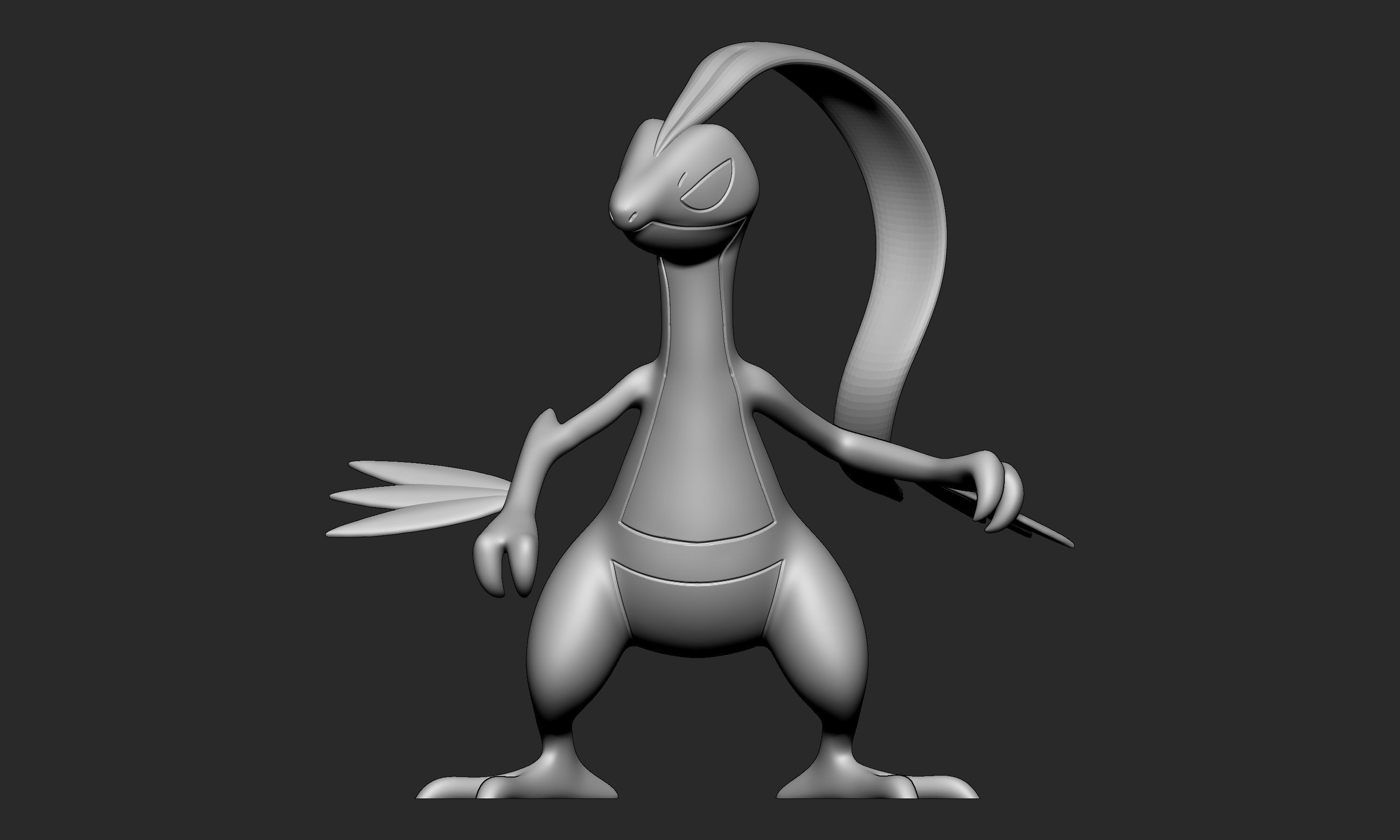 Pokemon - Grovyle with 2 poses 3D print model_7