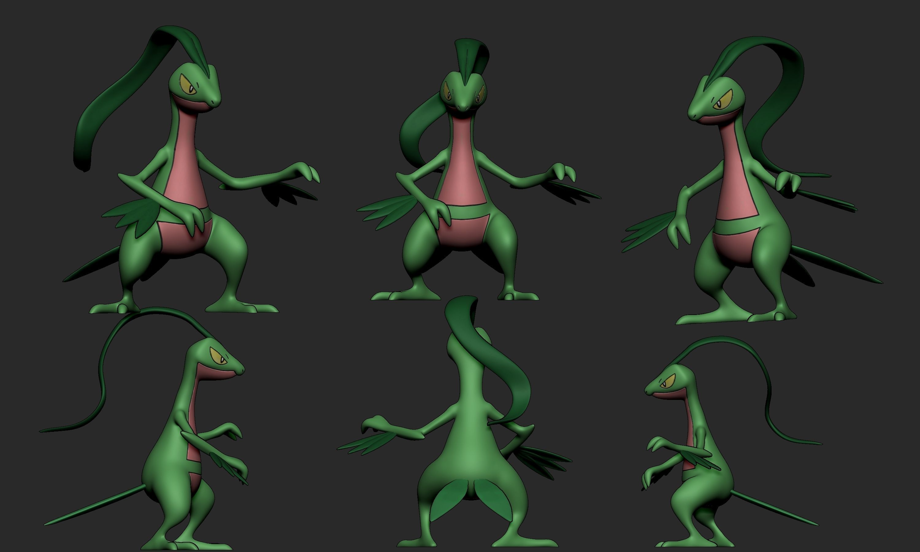 Pokemon - Grovyle with 2 poses 3D print model_2