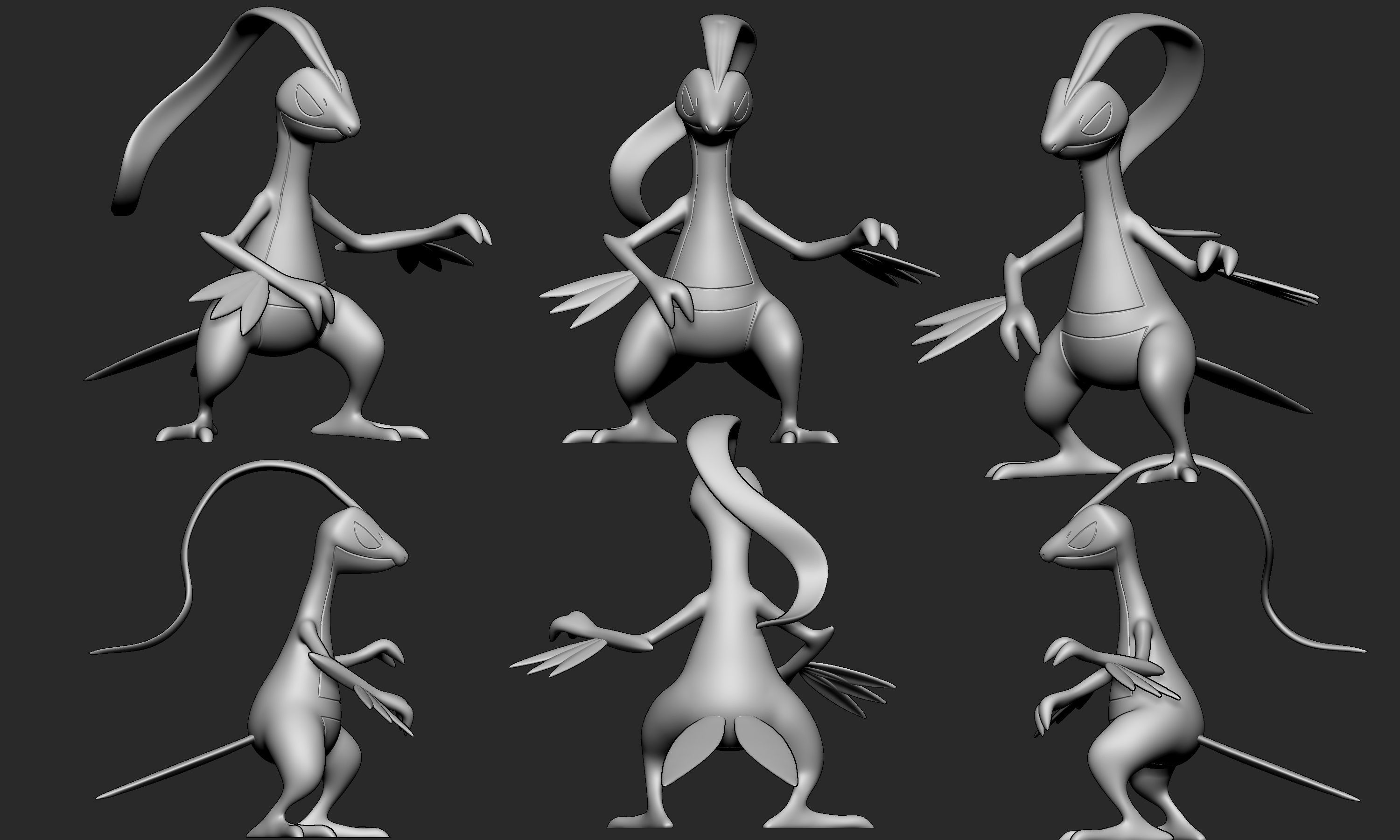 Pokemon - Grovyle with 2 poses 3D print model_4