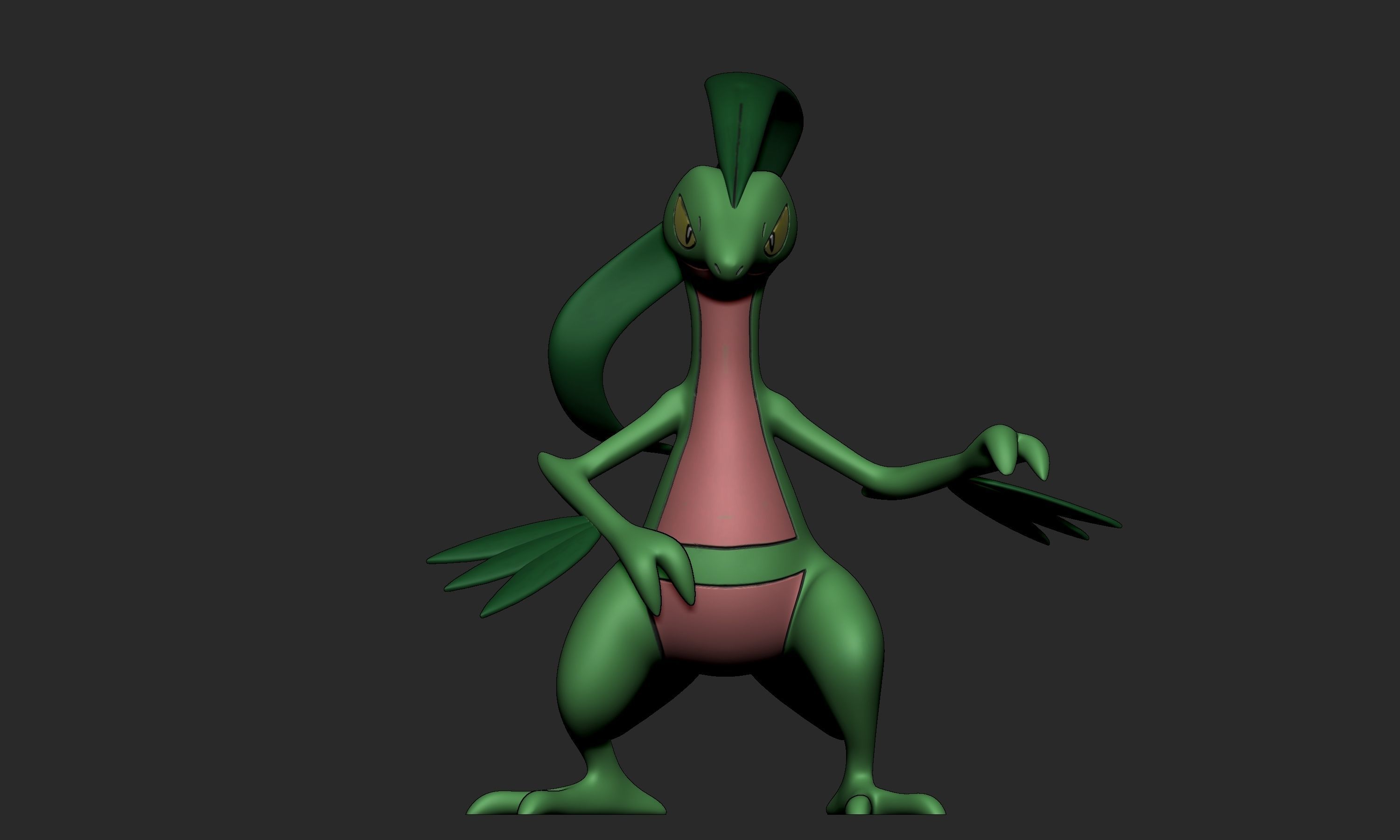 Pokemon - Grovyle with 2 poses 3D print model_1