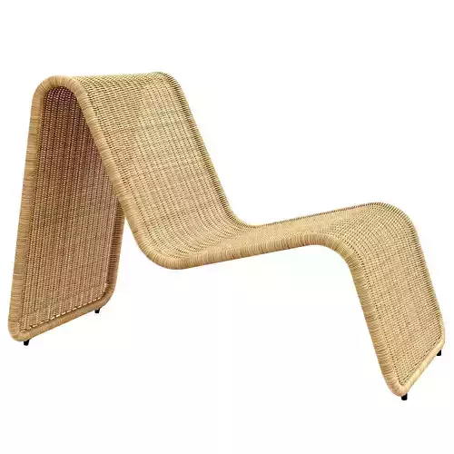 Tito Agnoli P3 lounge chair in cane Bonacina Italy 3D model