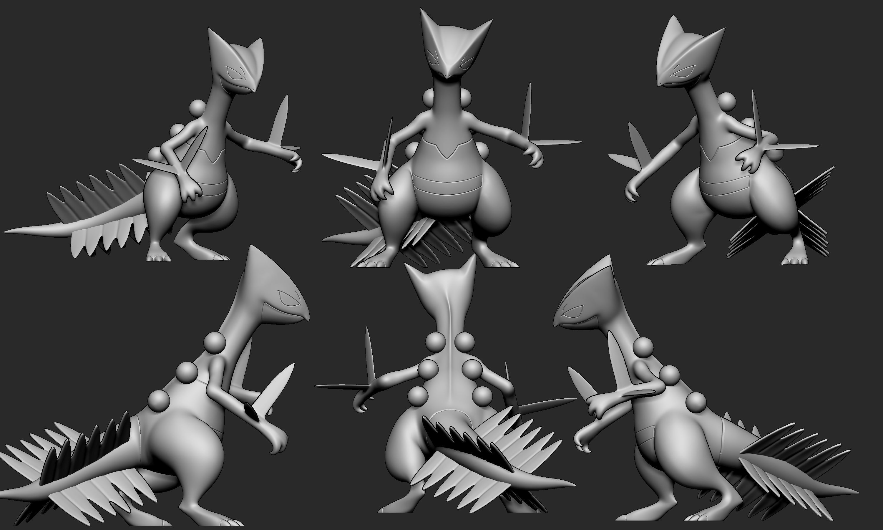 Pokemon - Sceptile with 2 poses 3D print model_8