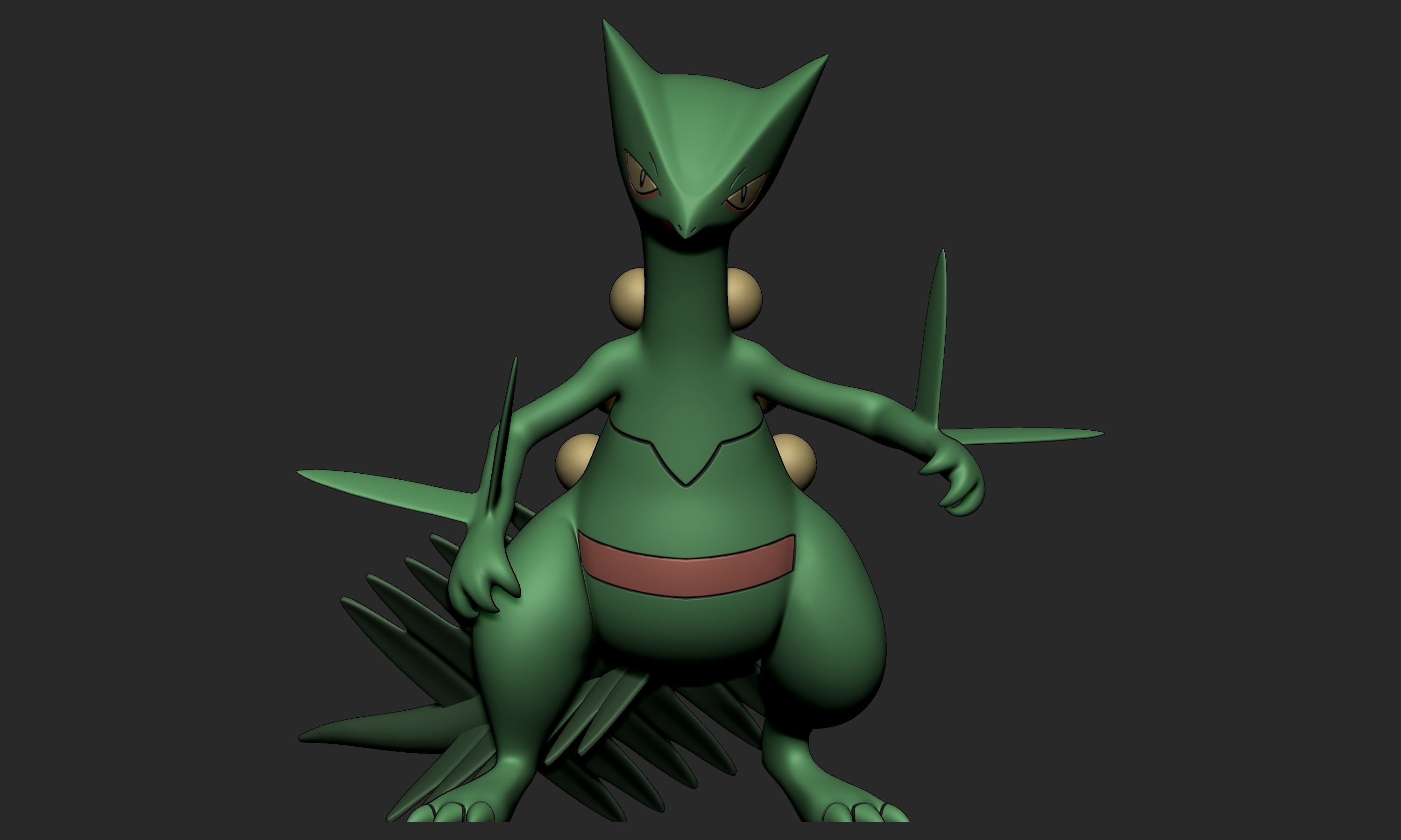 Pokemon - Sceptile with 2 poses 3D print model_5