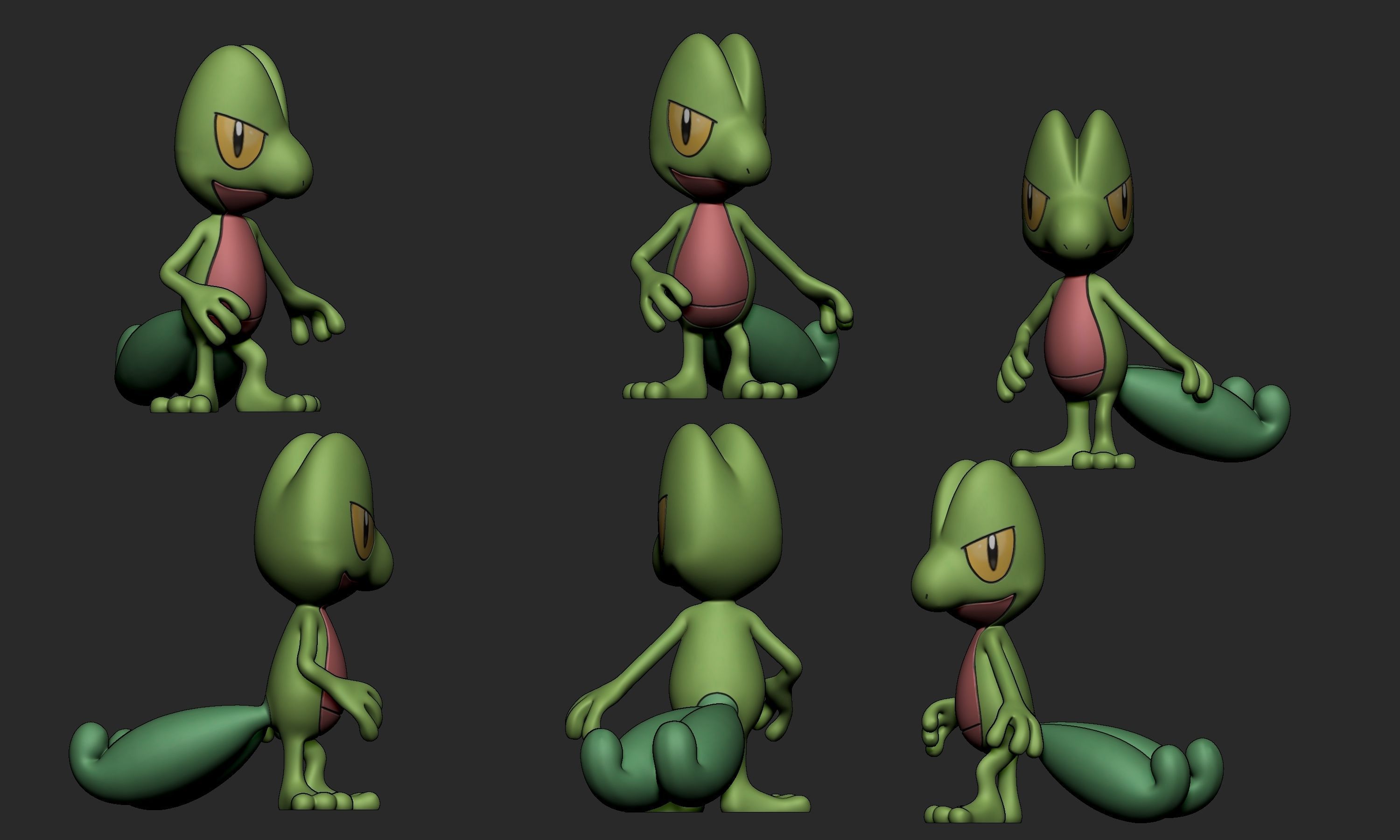 Pokemon - Treecko Grovyle and Sceptile with 2 poses 3D print model_2