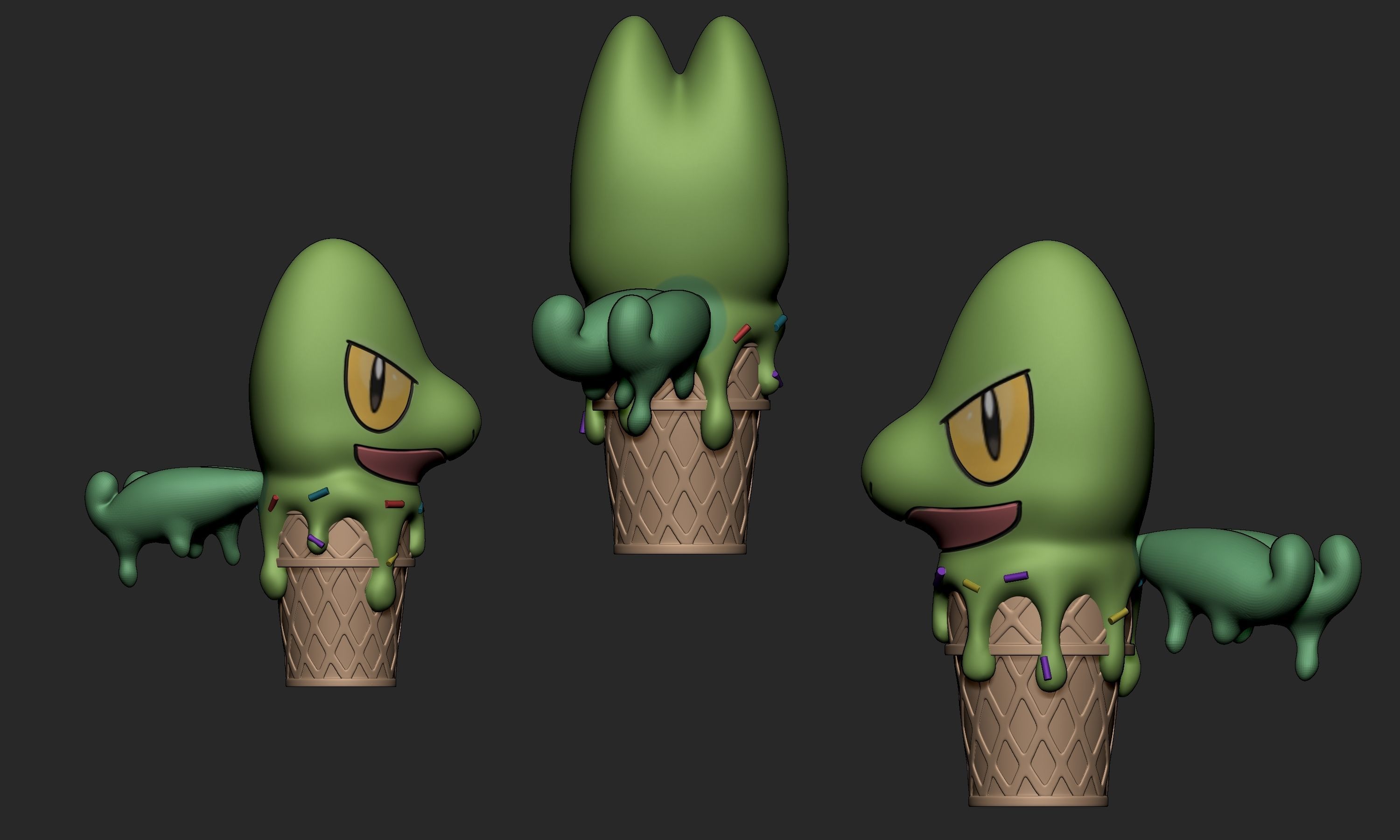 Pokemon - Ice Cream Treecko  3D print model_3