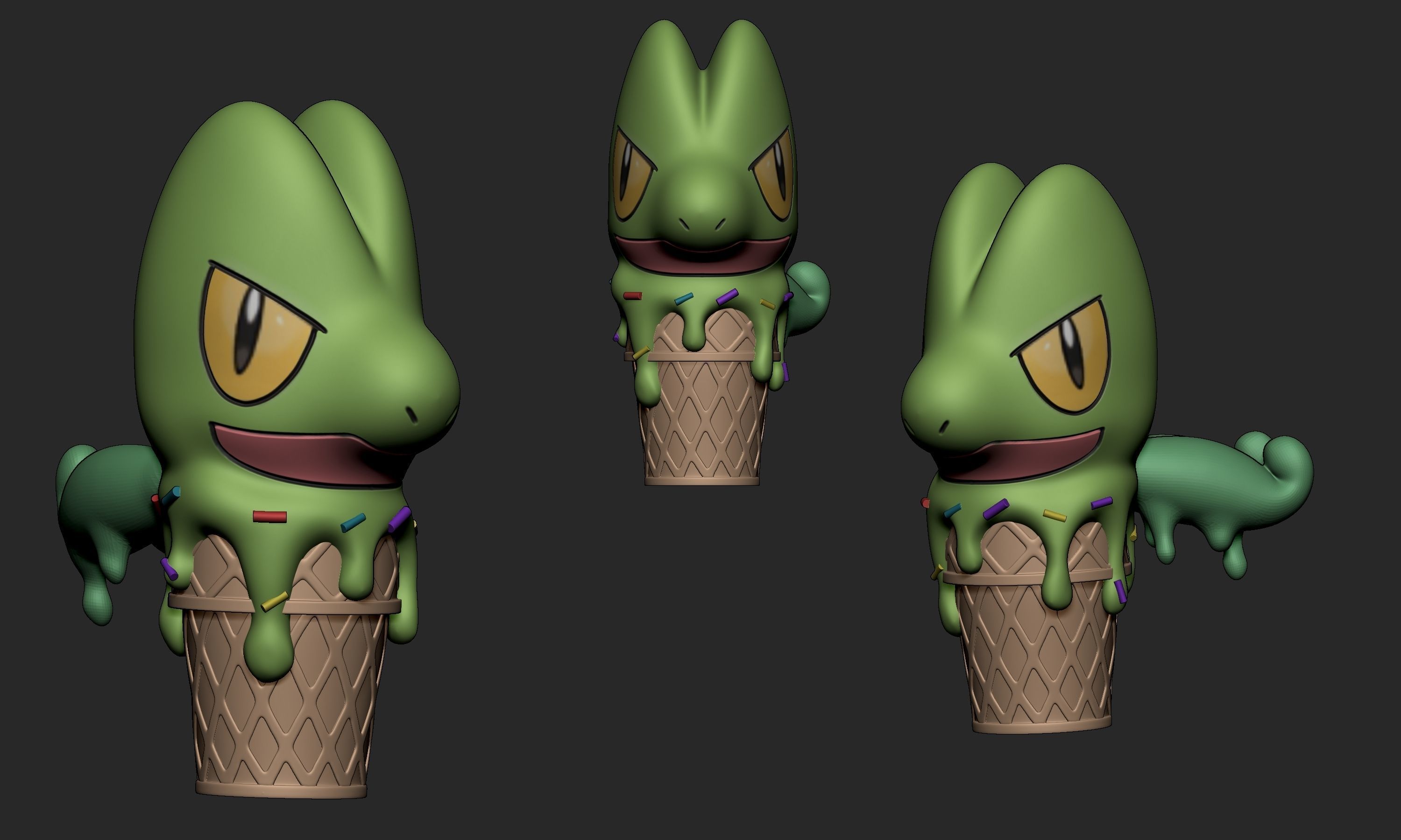 Pokemon - Ice Cream Treecko  3D print model_2