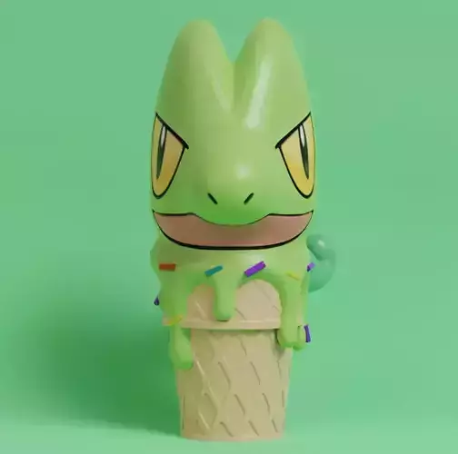 Pokemon - Ice Cream Treecko  3D print model