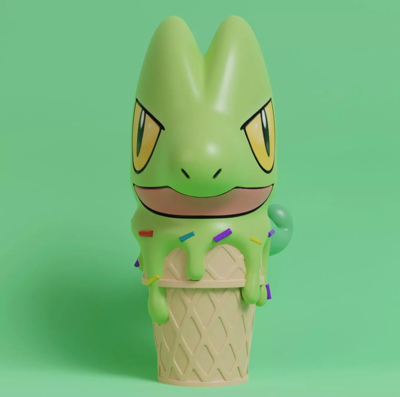 Pokemon - Ice Cream Treecko  3D print model_0