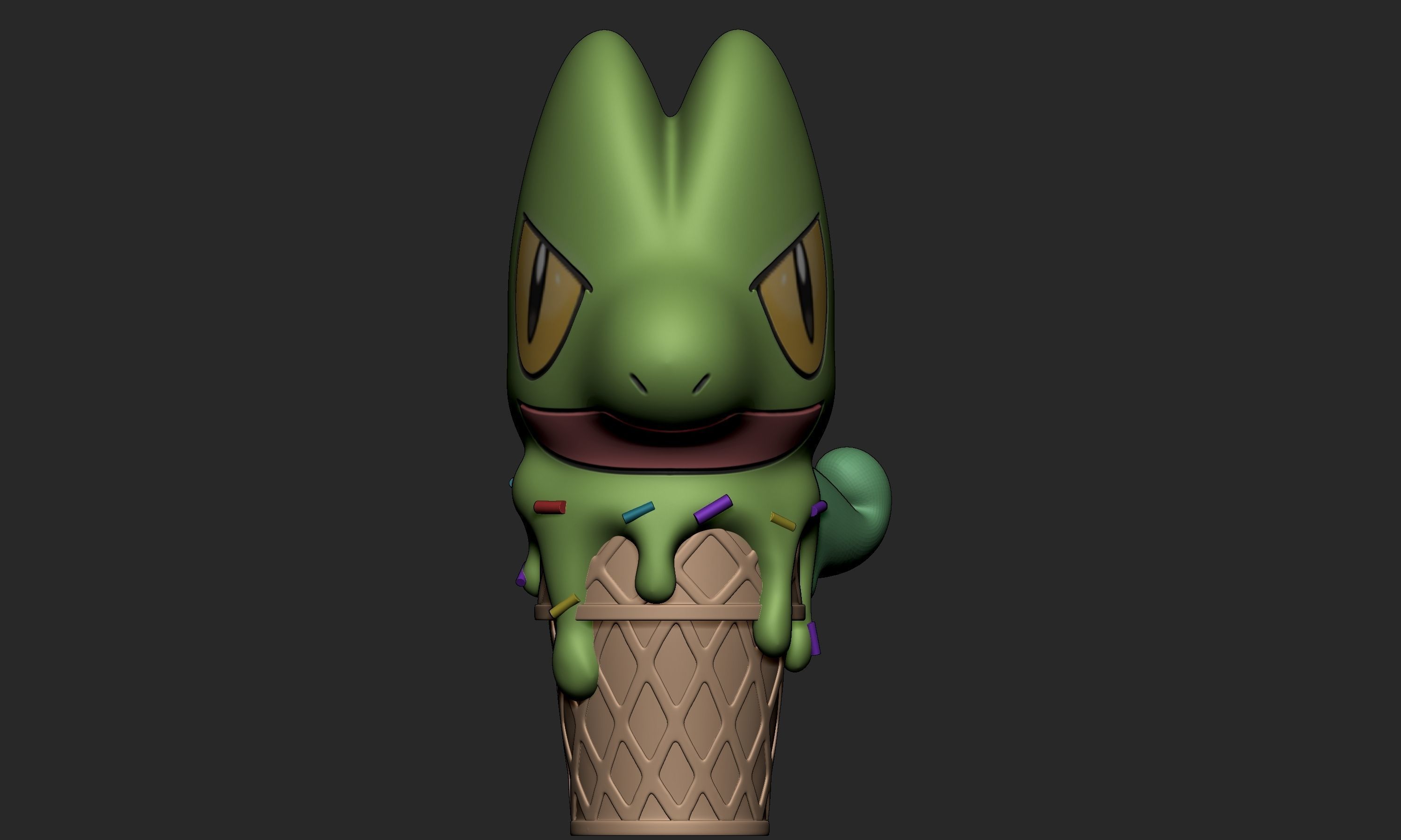 Pokemon - Ice Cream Treecko  3D print model_1