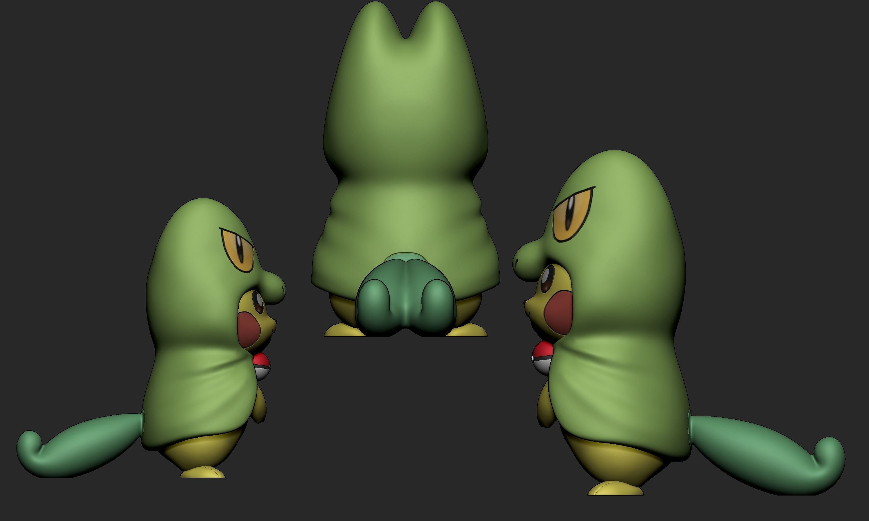 Pokemon - Pikachu Treecko Cosplay  Free 3D print model_3