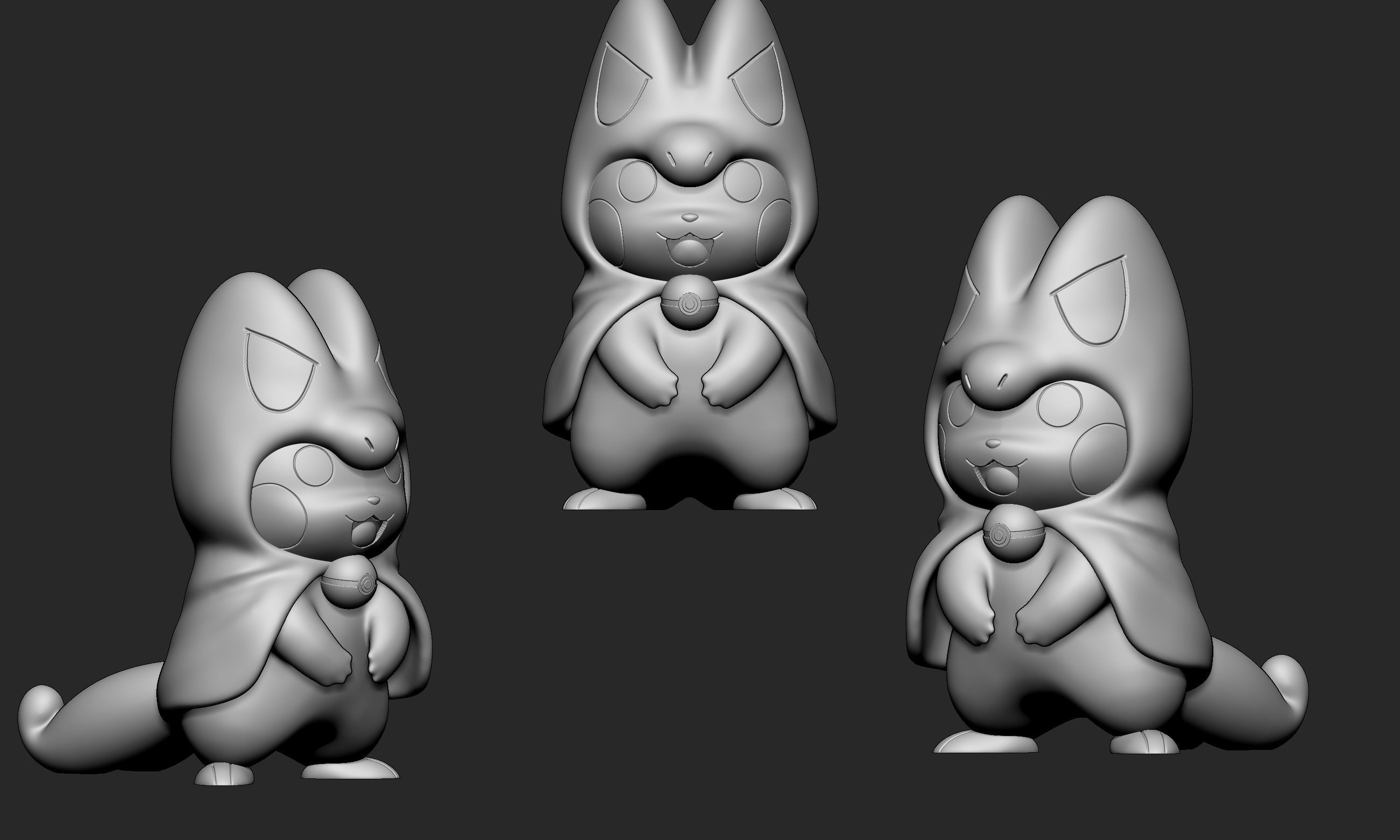 Pokemon - Pikachu Treecko Cosplay  Free 3D print model_5