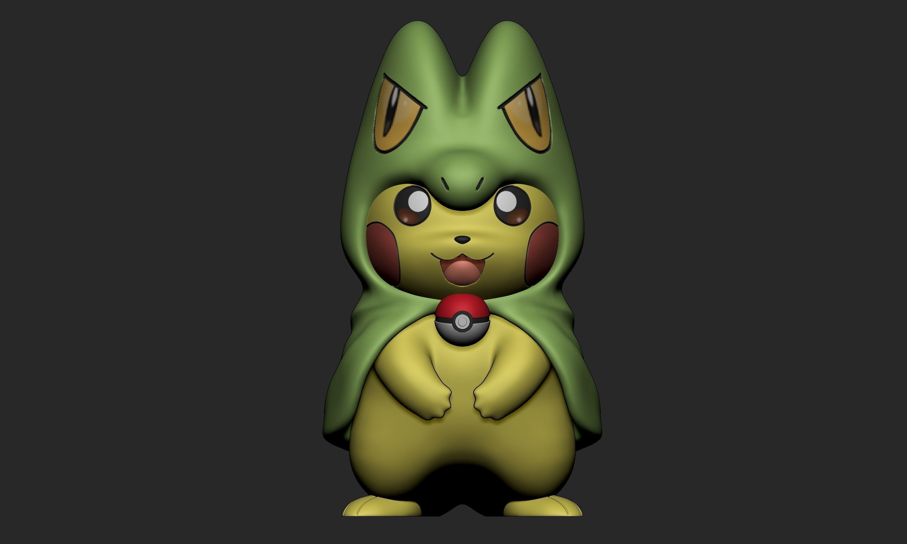 Pokemon - Pikachu Treecko Cosplay  Free 3D print model_1